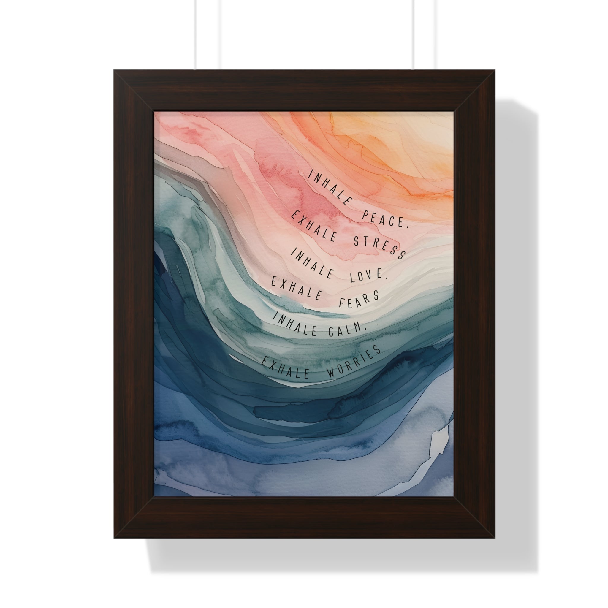 Framed Paper Print - Inhale Exhale Watercolor Calm