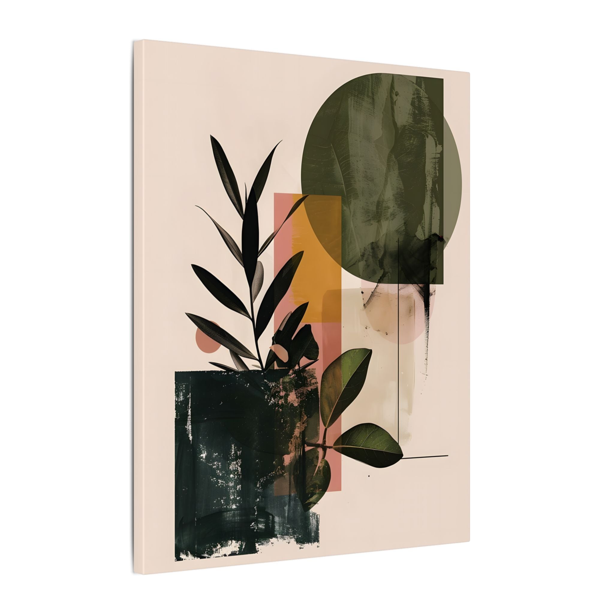 .75" Matte Canvas - Sage Geometry Botanicals