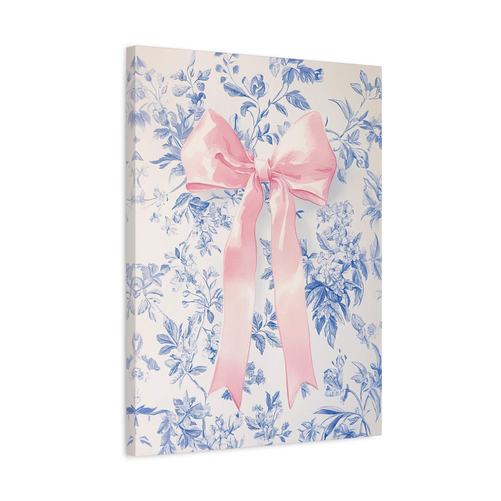 1.25" Matte Canvas - Pink Bow Floralscape