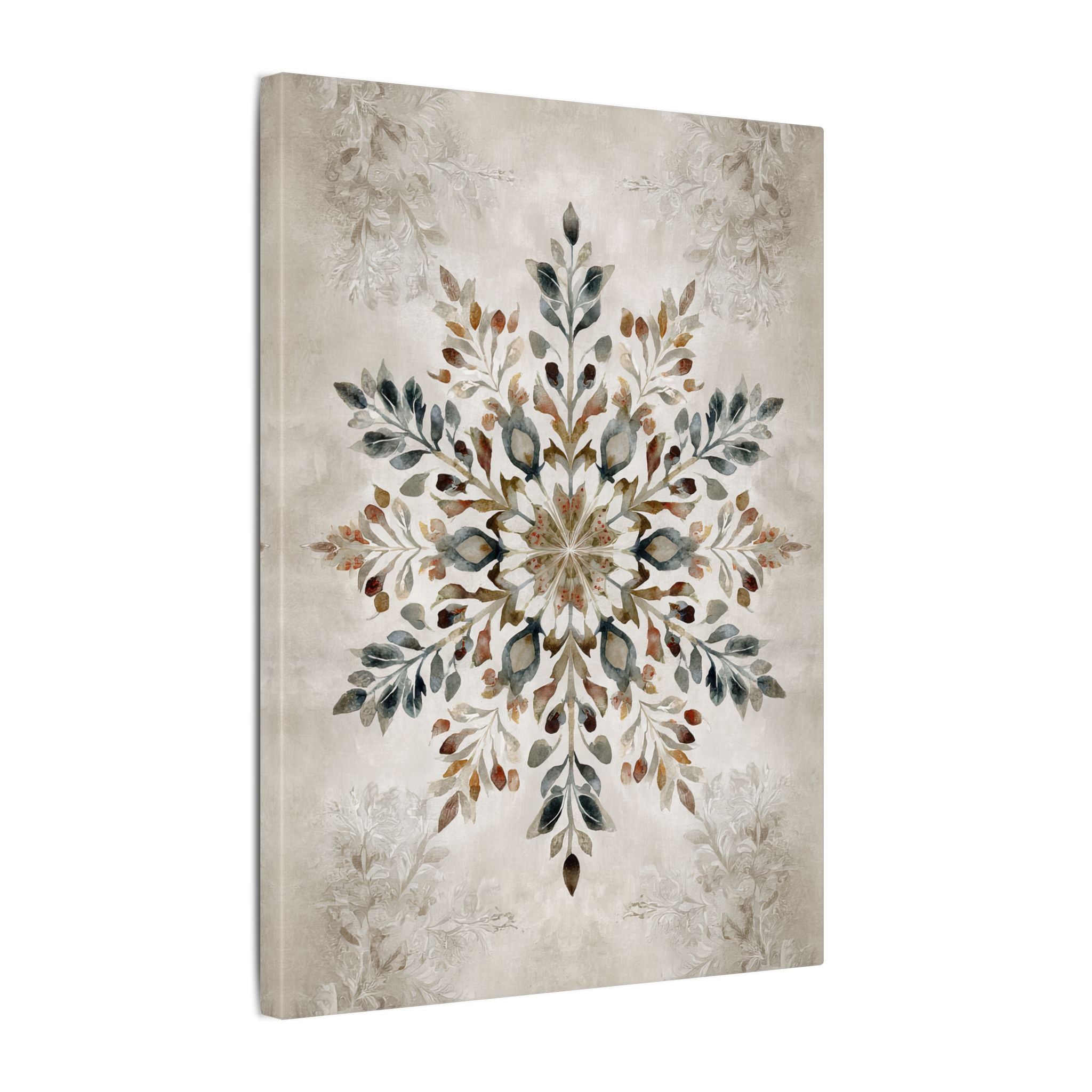 .75" Matte Canvas - Nordic Botanical Snowflake
