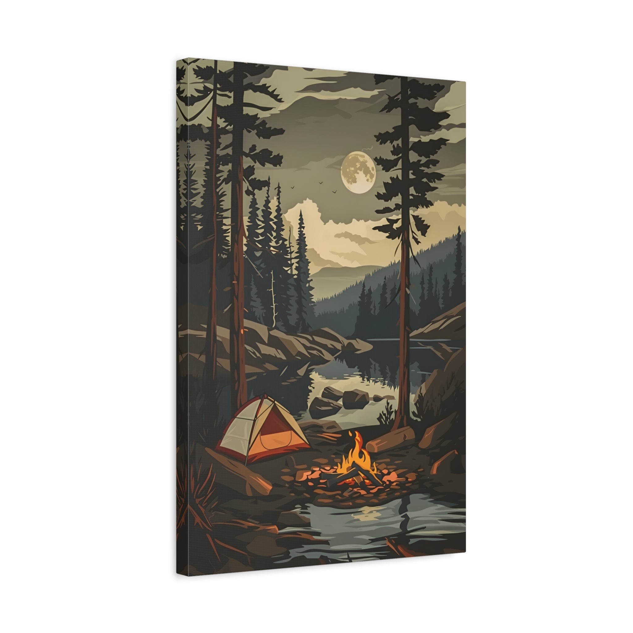 1.25" Matte Canvas - Moonlit Campfire Escape