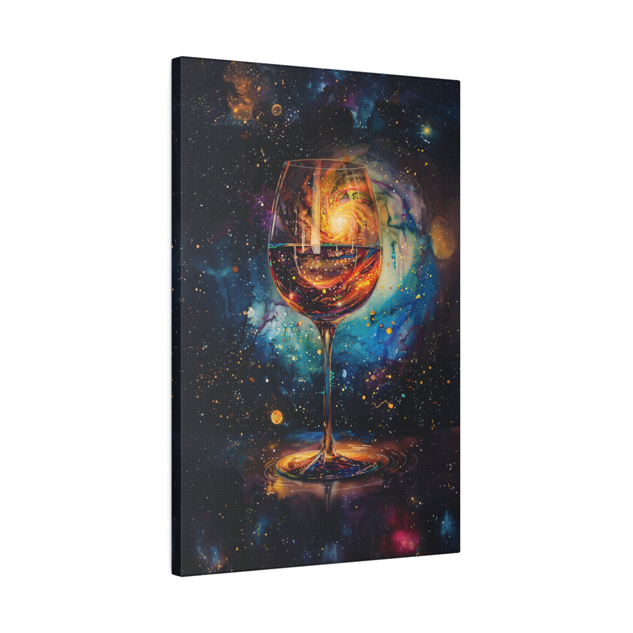 .75" Matte Canvas - Cosmic Swirl in Wine Glass