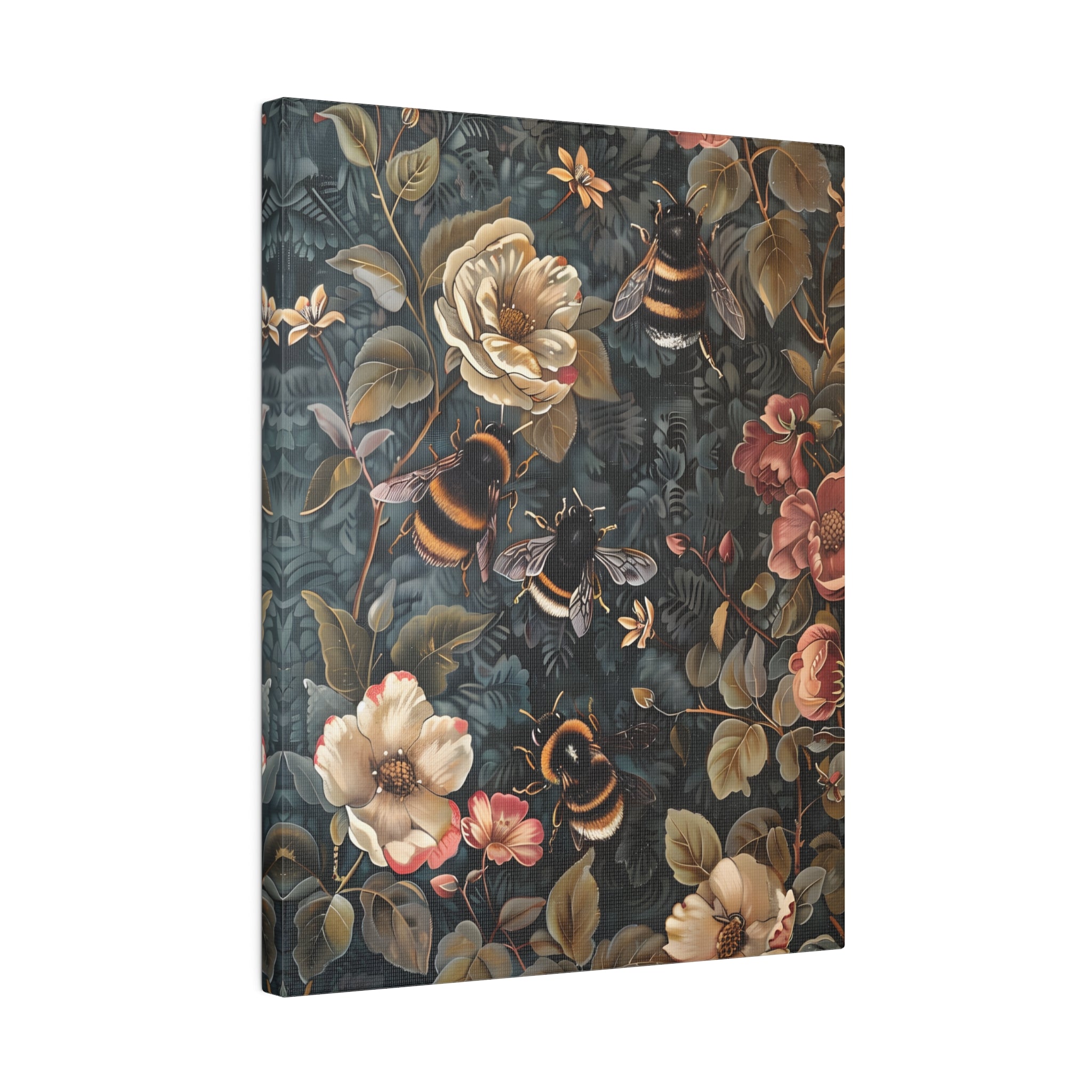 .75" Matte Canvas - Bumblebee Botanical Rhapsody