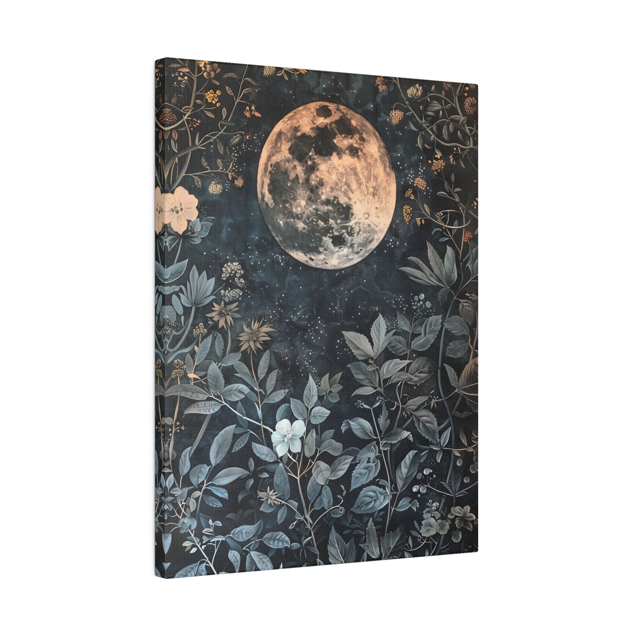 .75" Matte Canvas - Midnight Moonlit Garden
