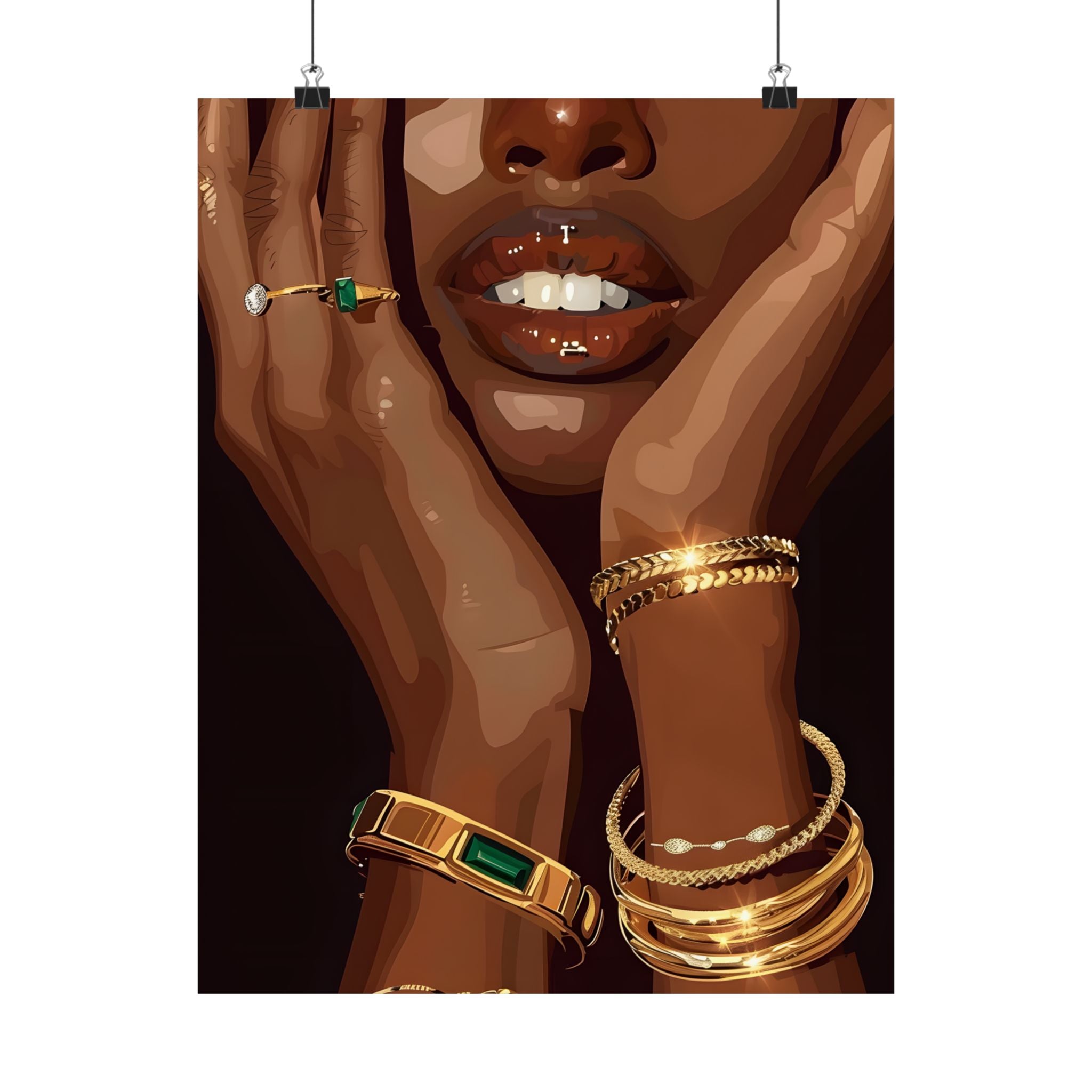 Golden Emerald Beauty Portrait