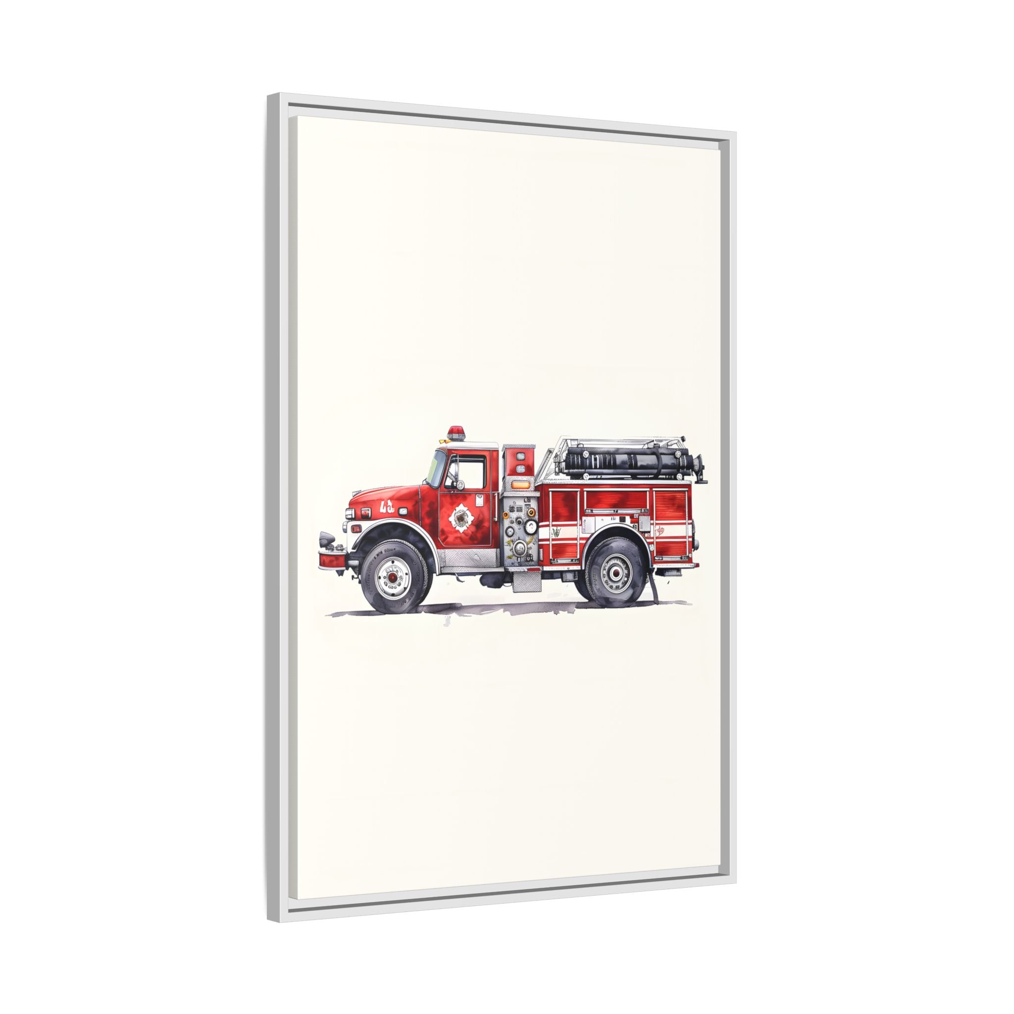 Framed Canvas - Classic Pumper Firetruck