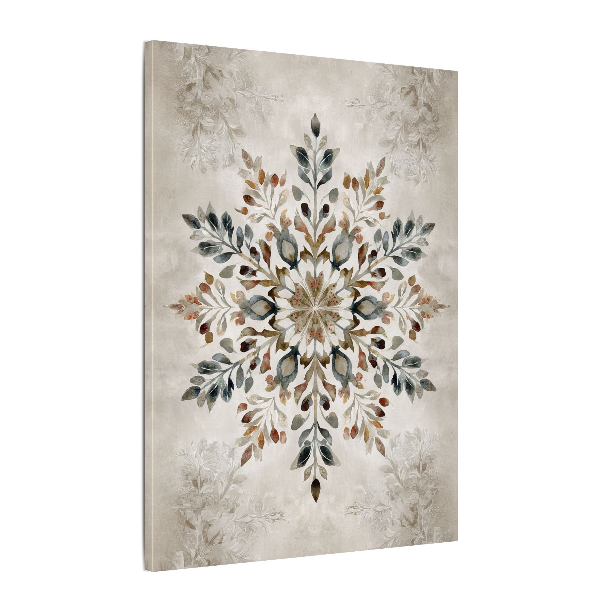 .75" Matte Canvas - Nordic Botanical Snowflake