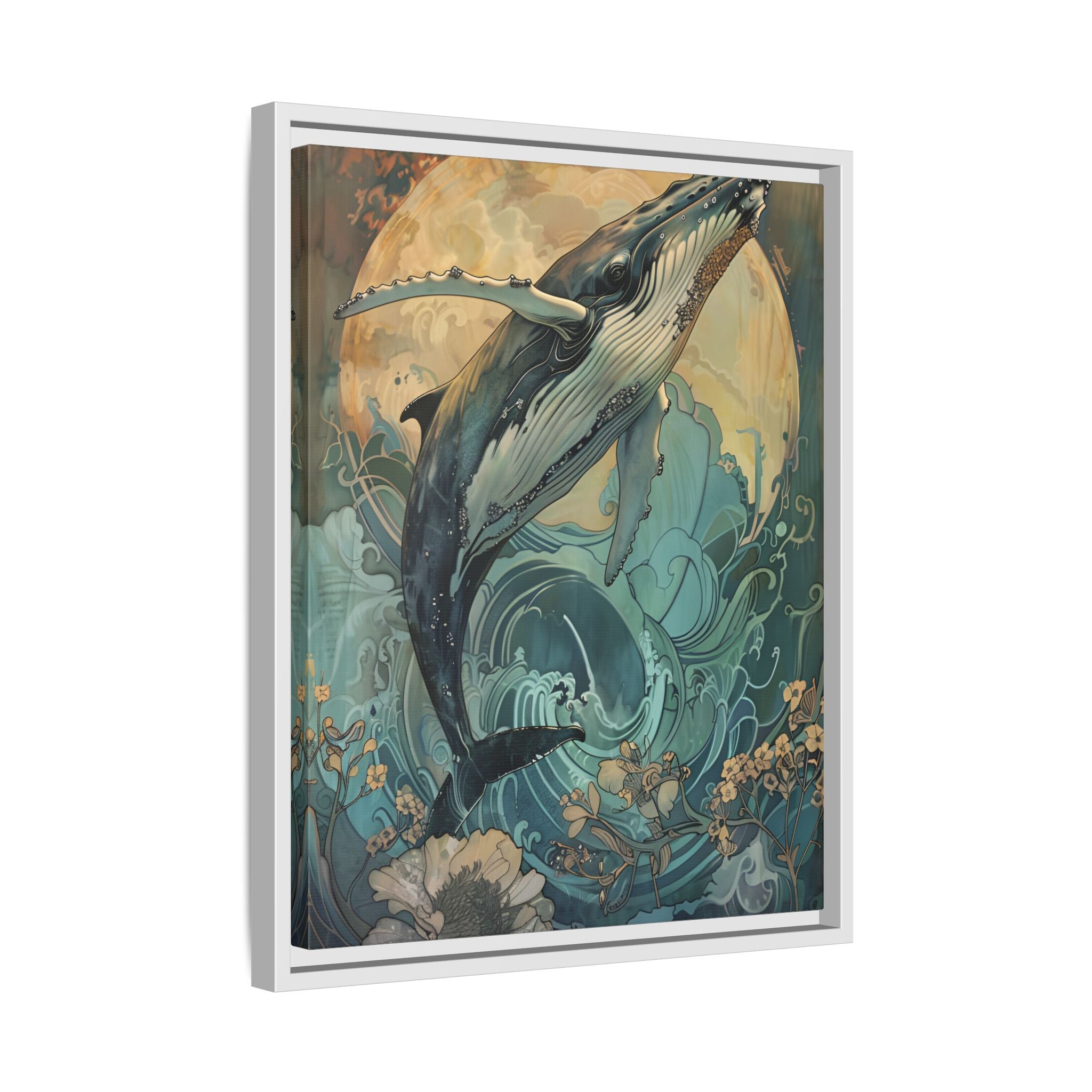 Framed Canvas - Moonrise Humpback Bloom