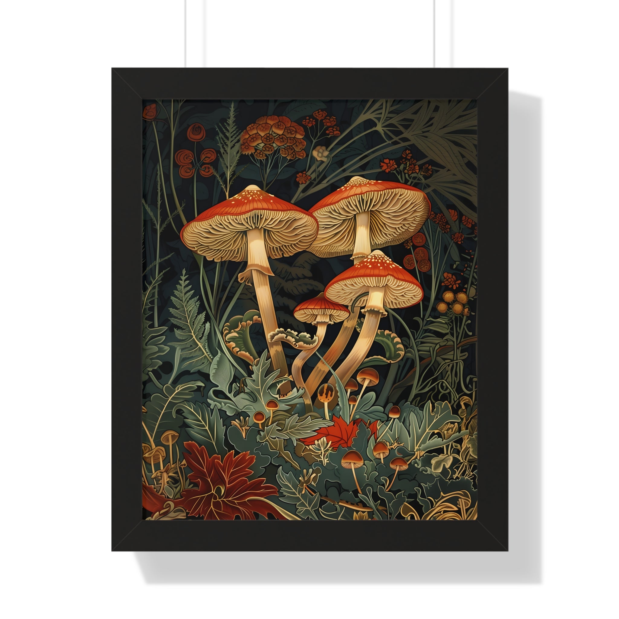 Framed Paper Print - Elegant Mushroom Reverie