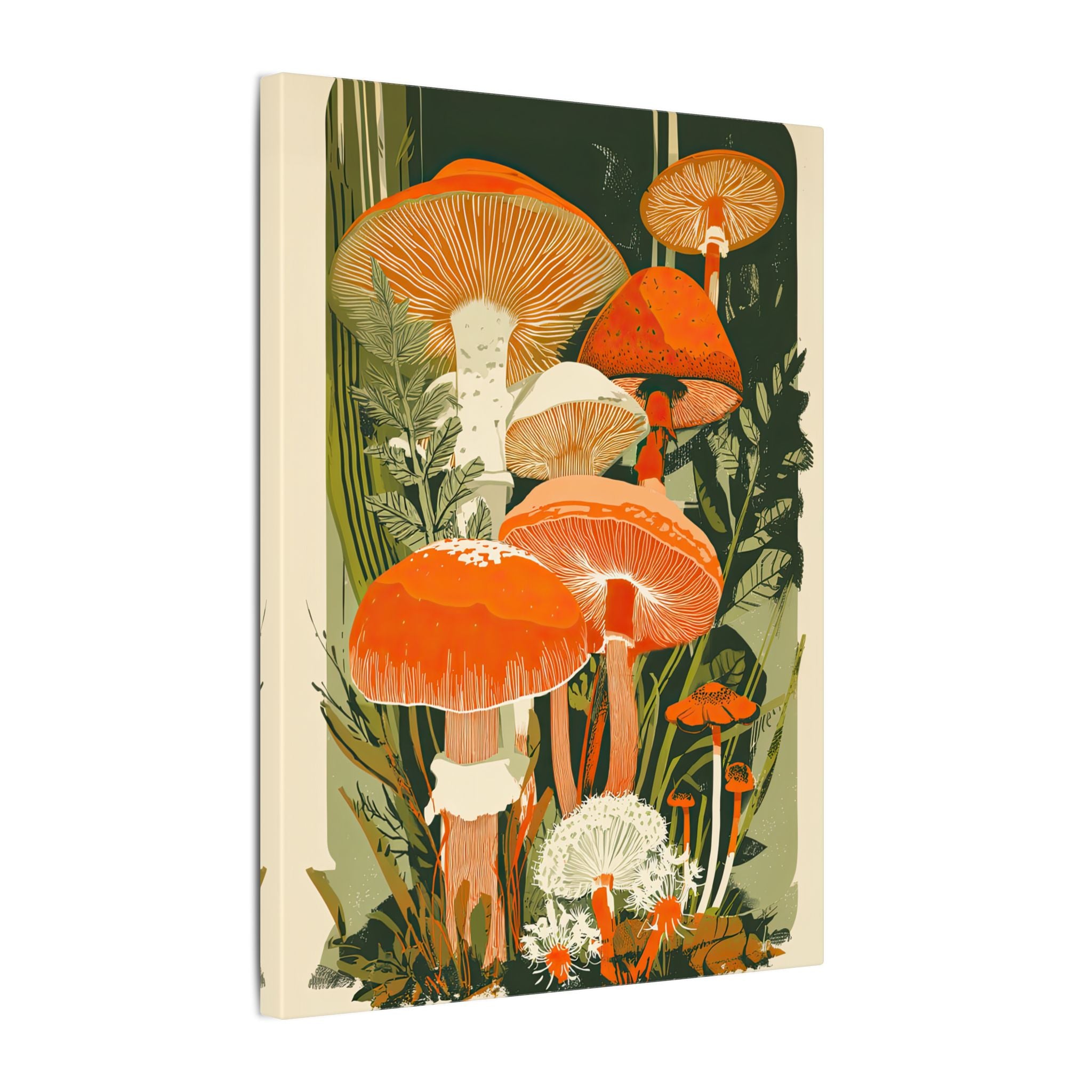 .75" Matte Canvas - Groovy Woodland Mushrooms