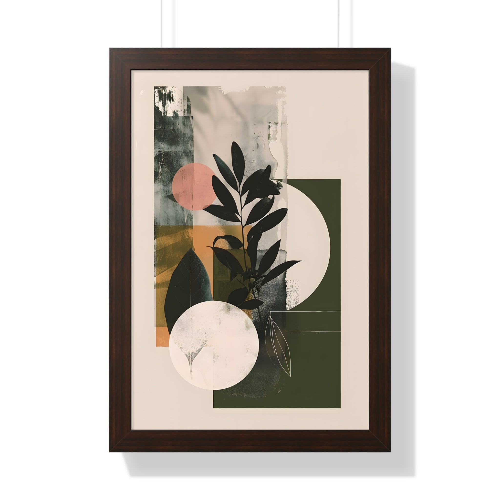 Framed Paper Print - Earthy Geometric Botanicals