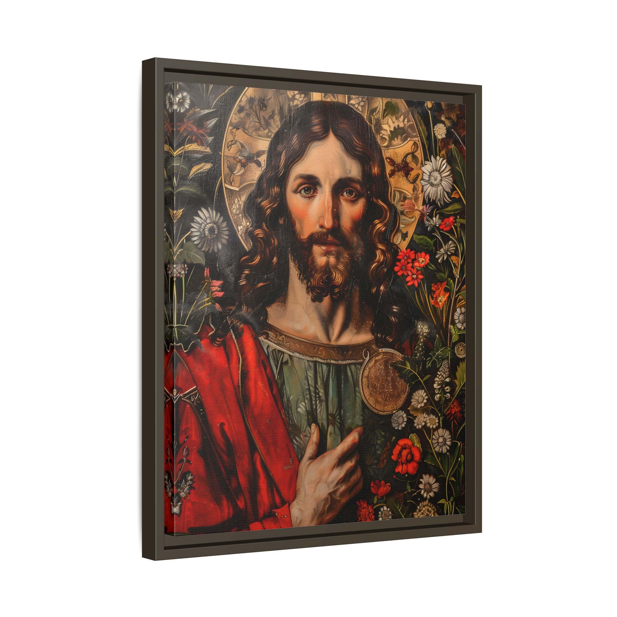 Framed Canvas - Sacred Floral Savior
