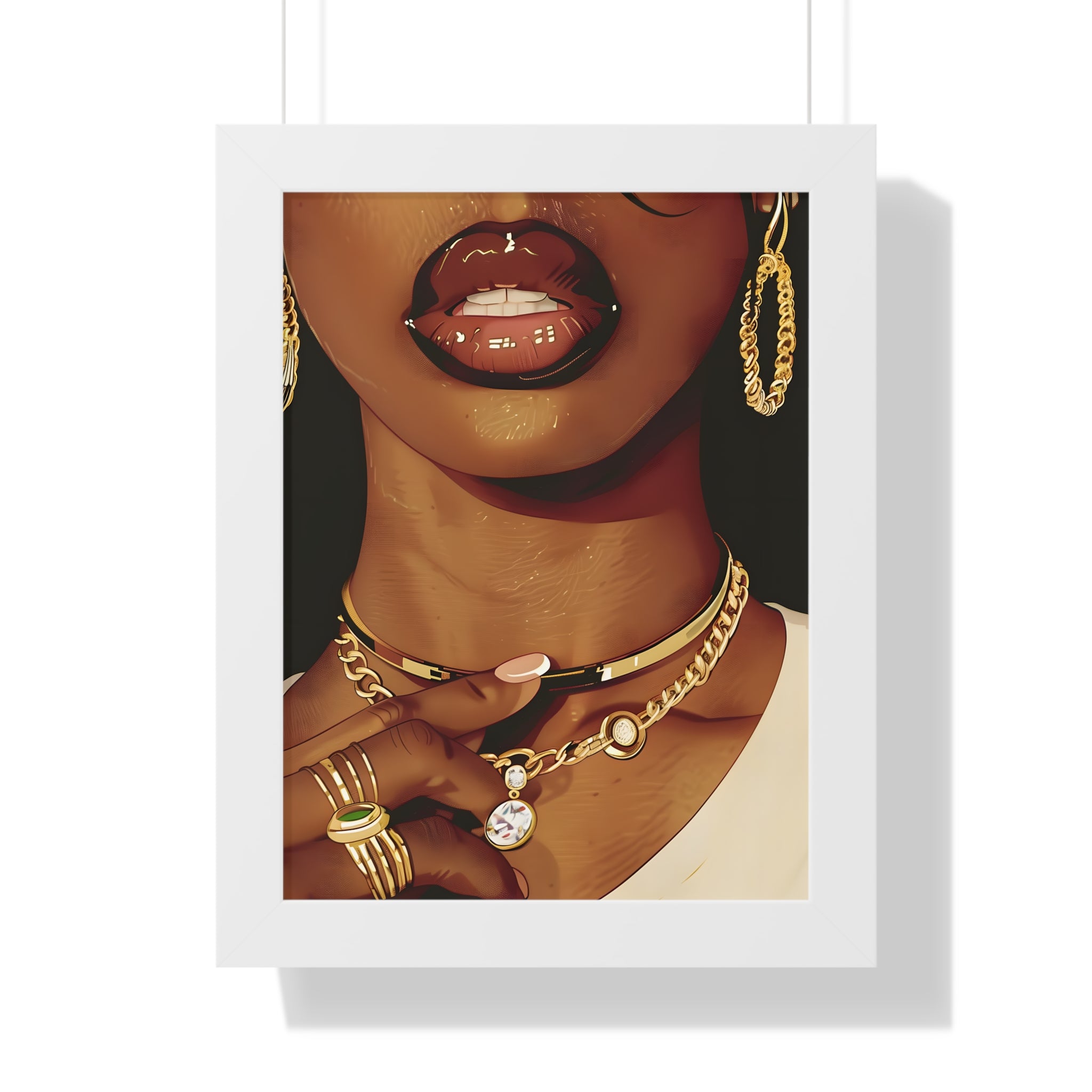 Framed Paper Print - Golden Luxe Confidence Portrait