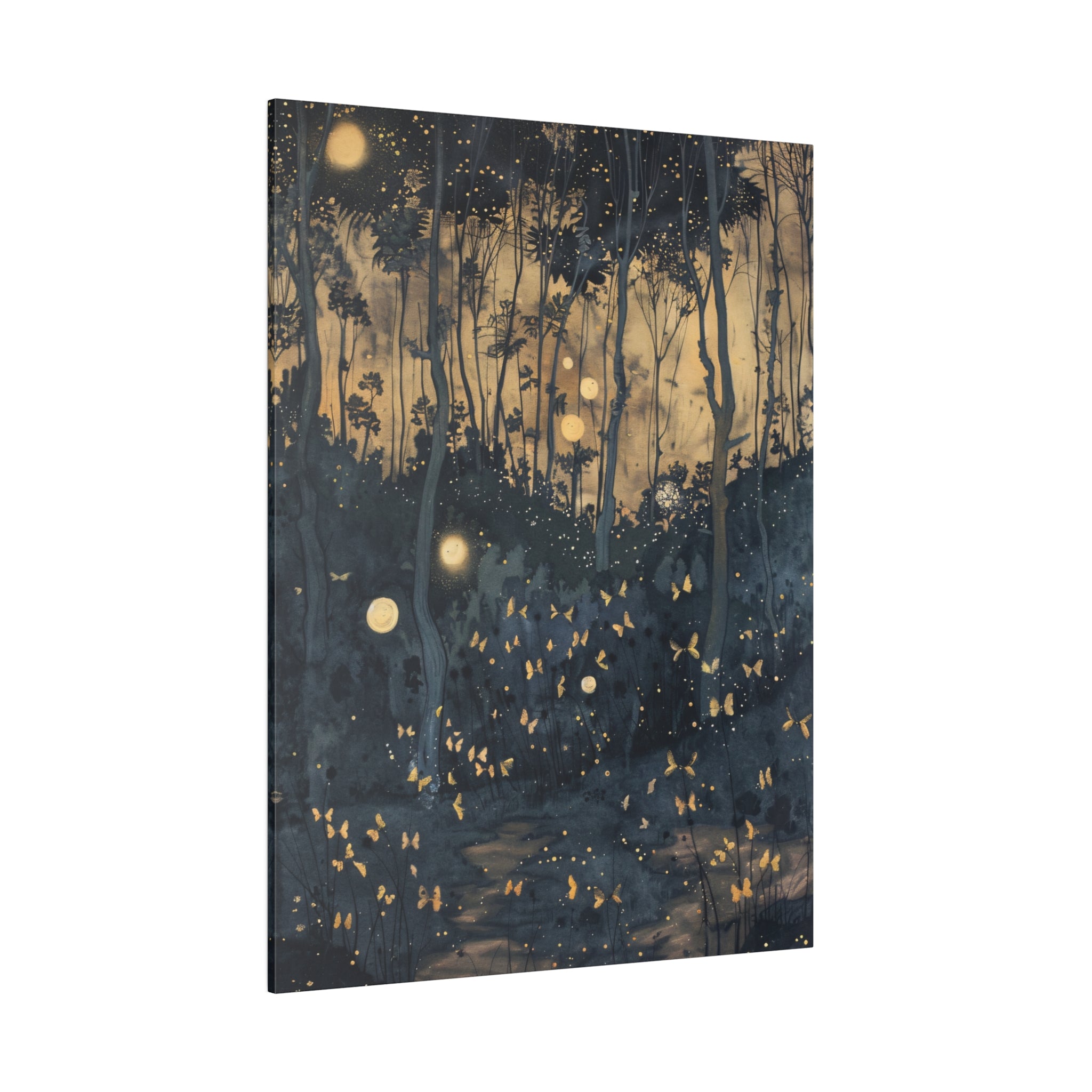 .75" Matte Canvas - Golden Firefly Nightscape