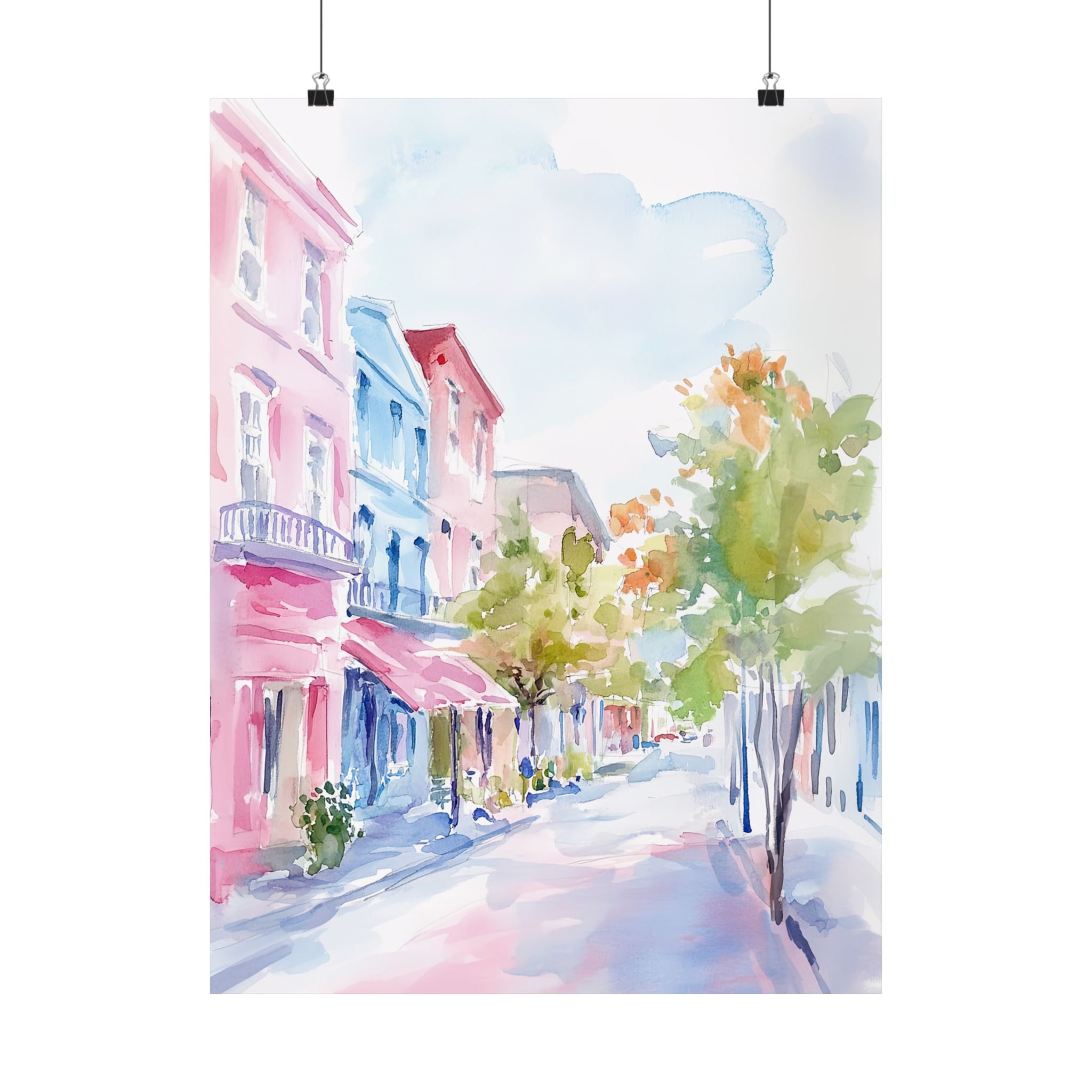 Pastel Charleston Street Scene