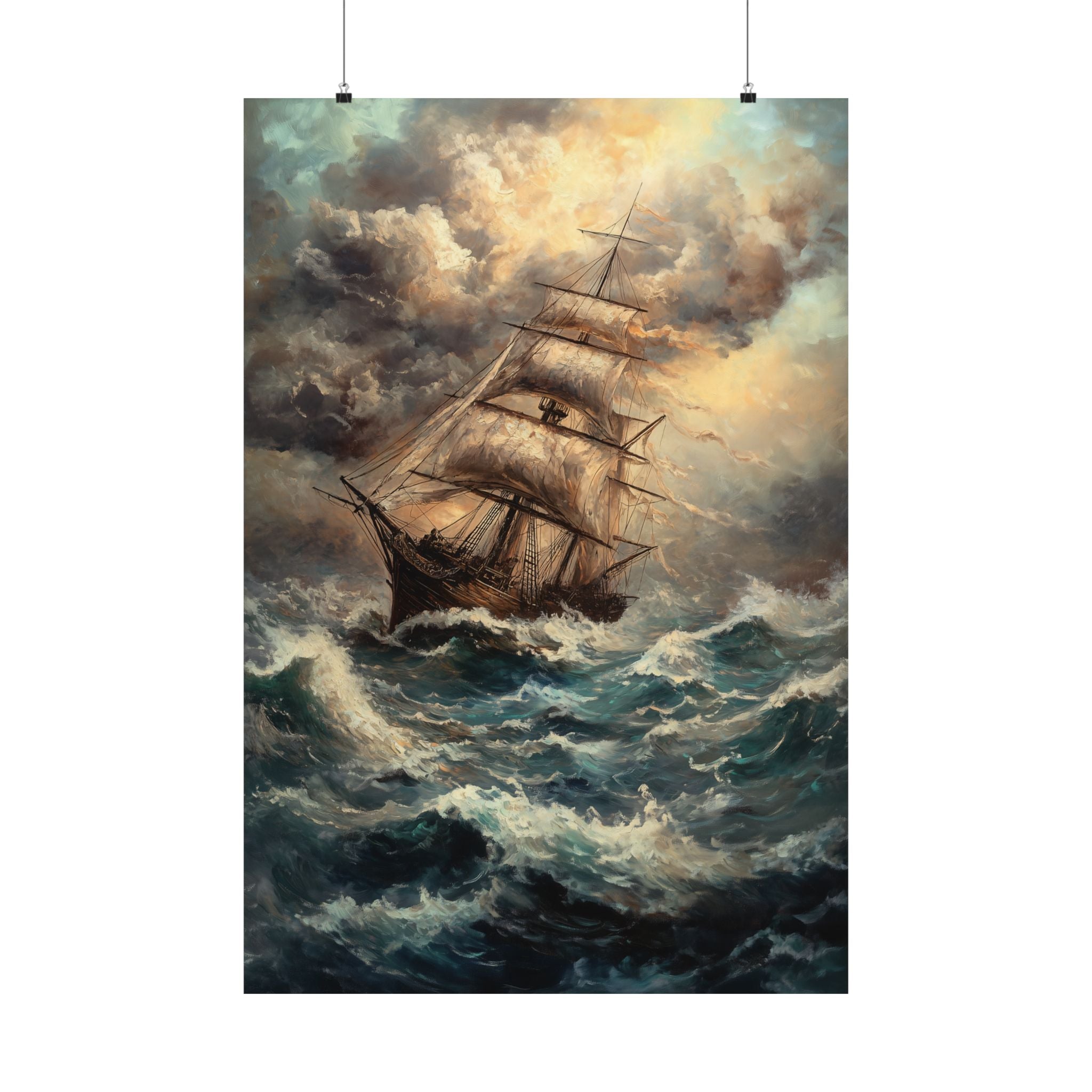 Stormy Voyage Sailing Ship