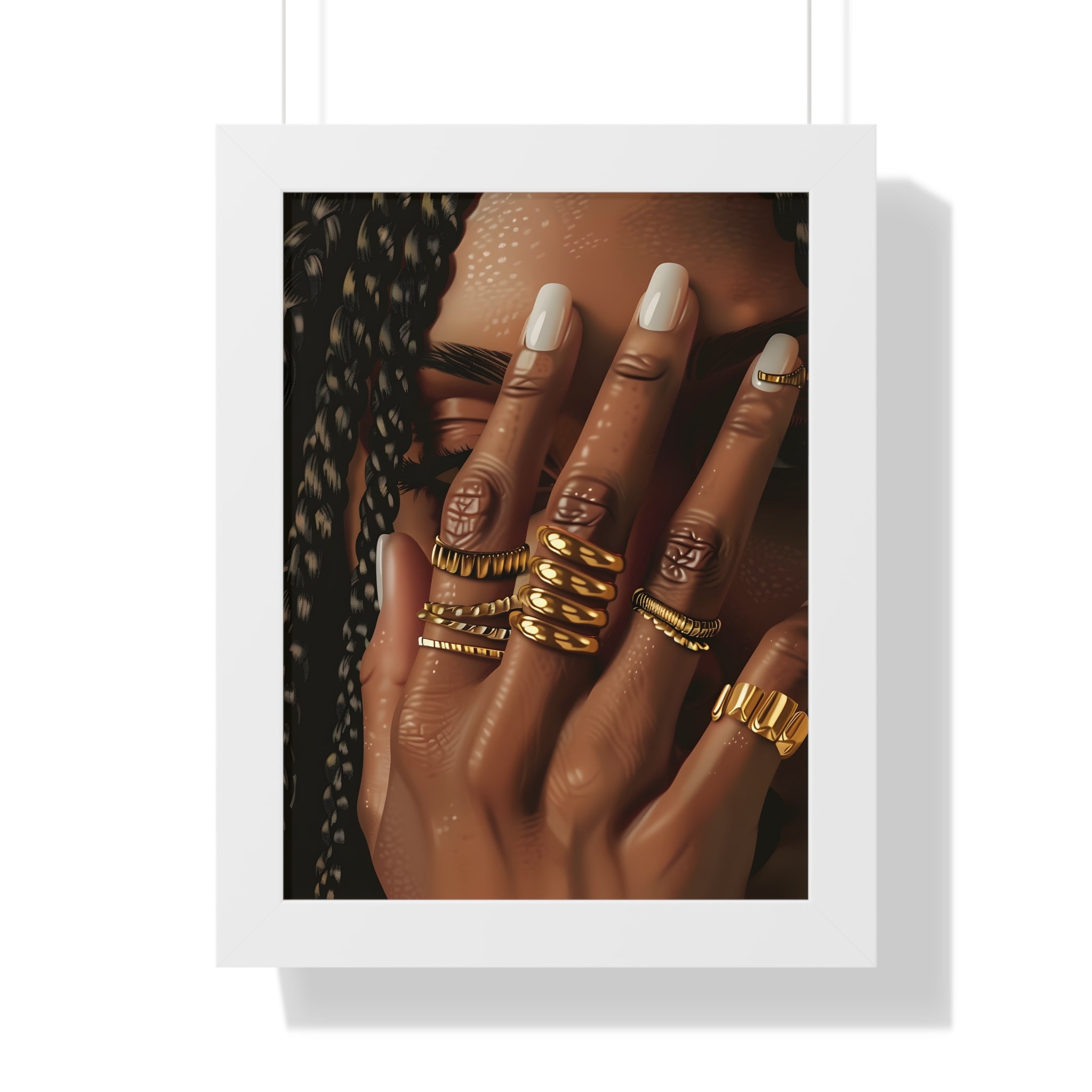 Framed Paper Print - Braided Golden Ring Beauty
