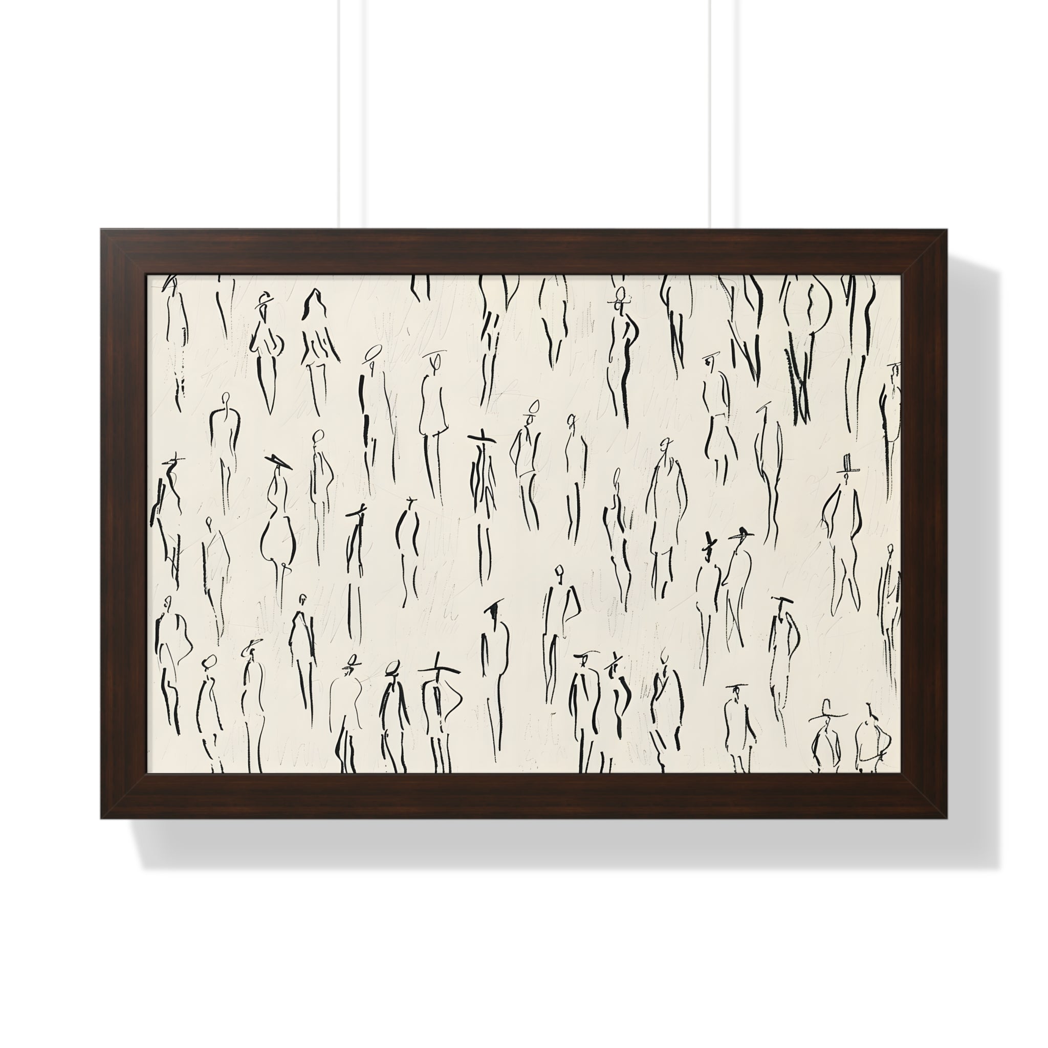 Framed Paper Print - Crowd in Motion Linework