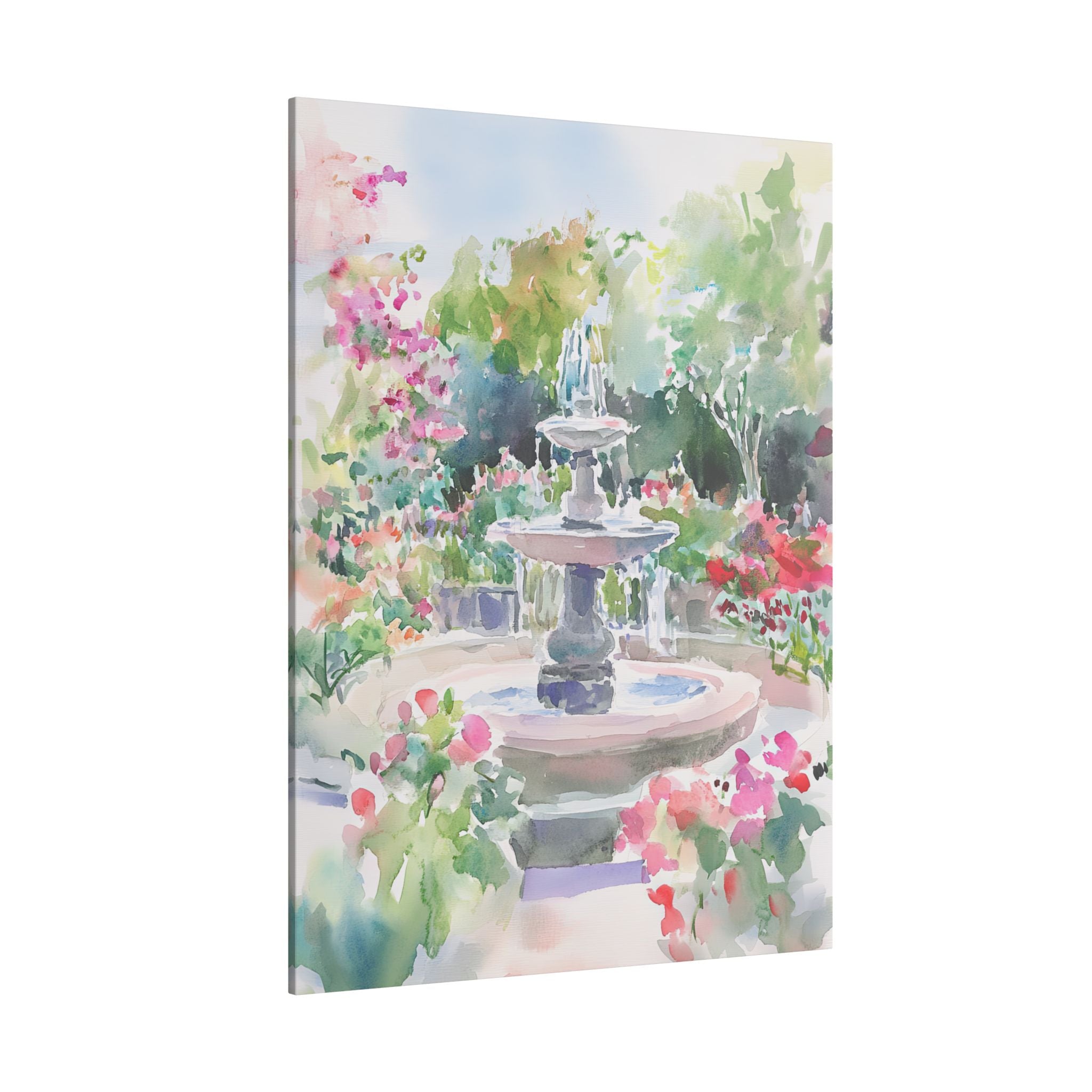 .75" Matte Canvas - Charleston Garden Fountain View