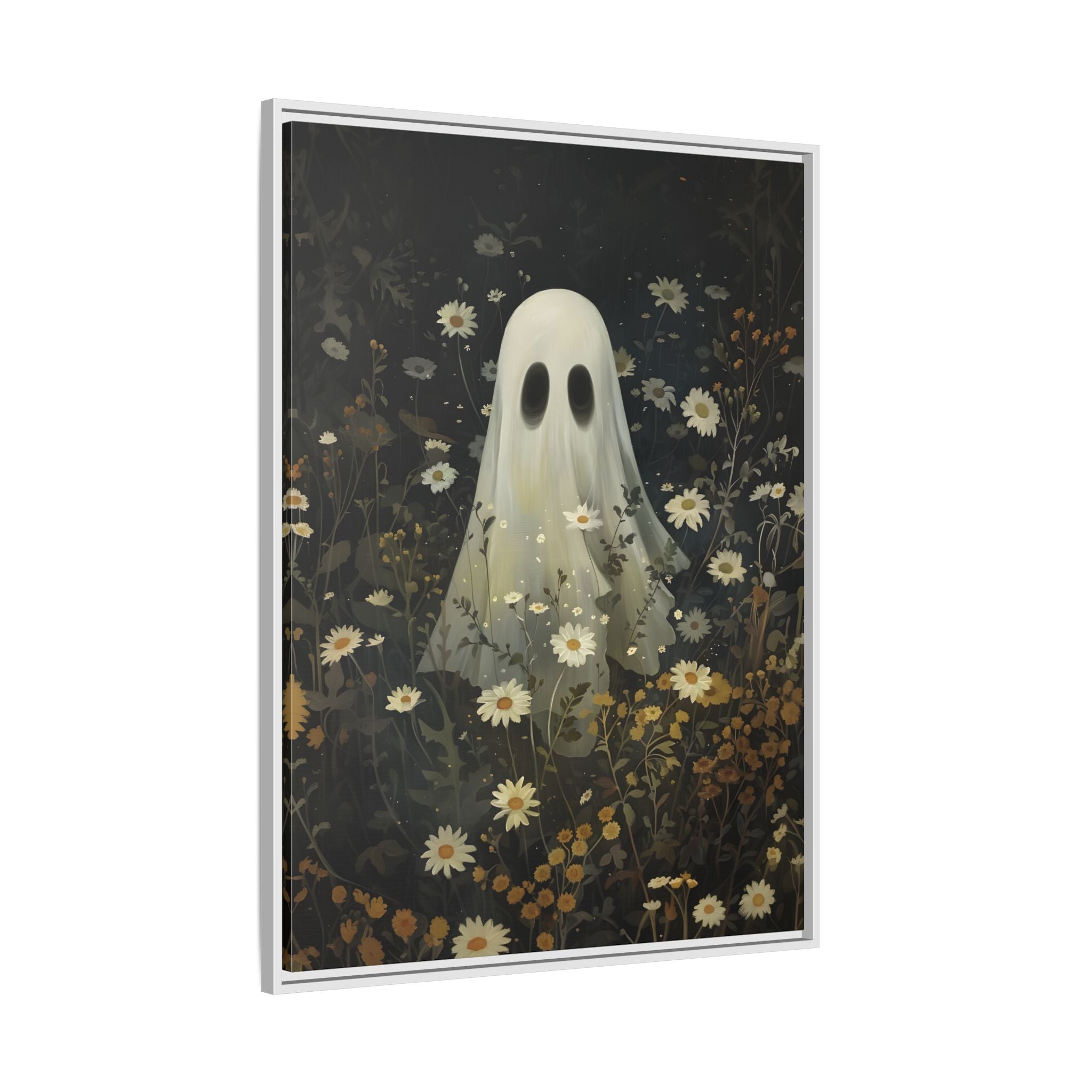 Framed Canvas - Daisy Meadow Ghost