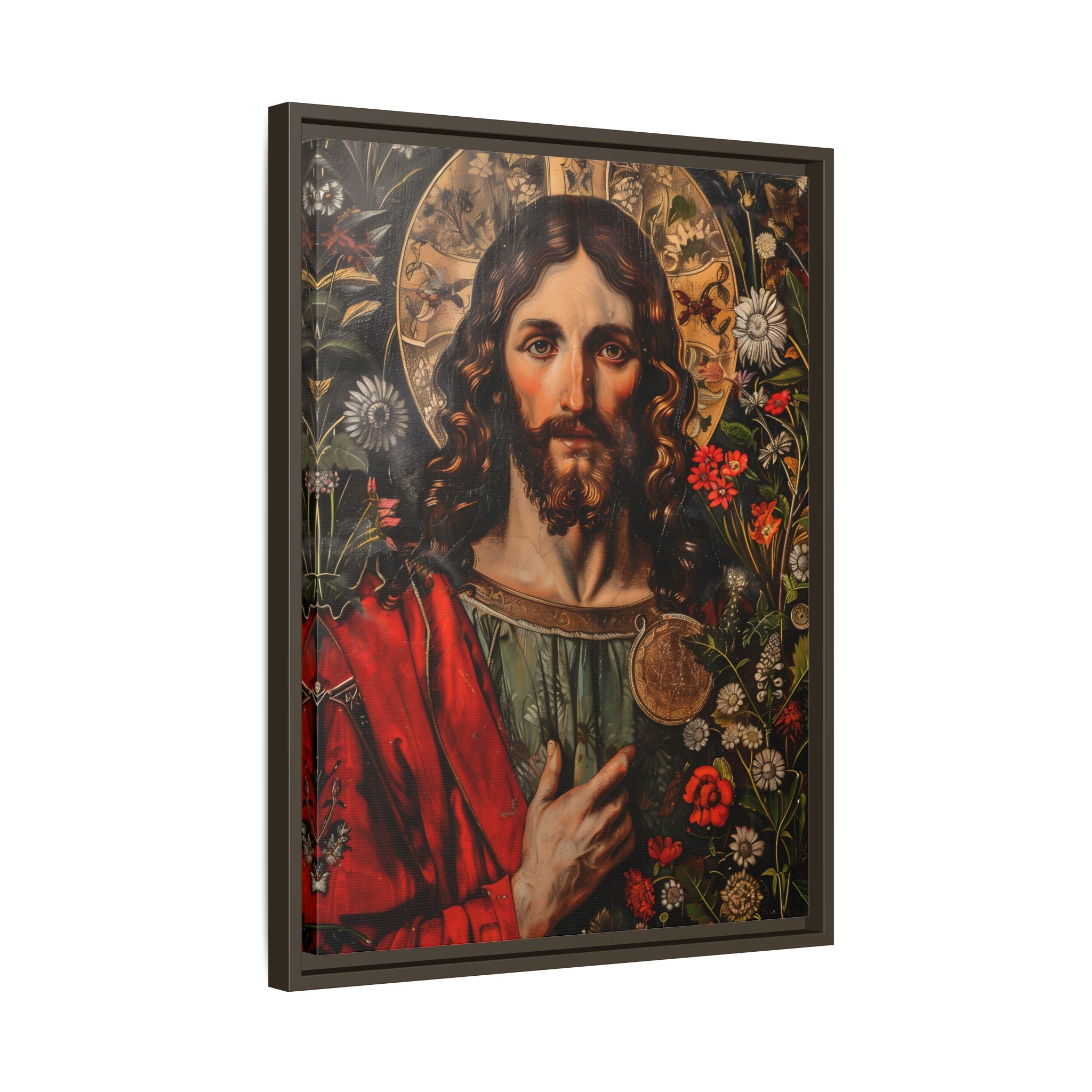 Framed Canvas - Sacred Floral Savior