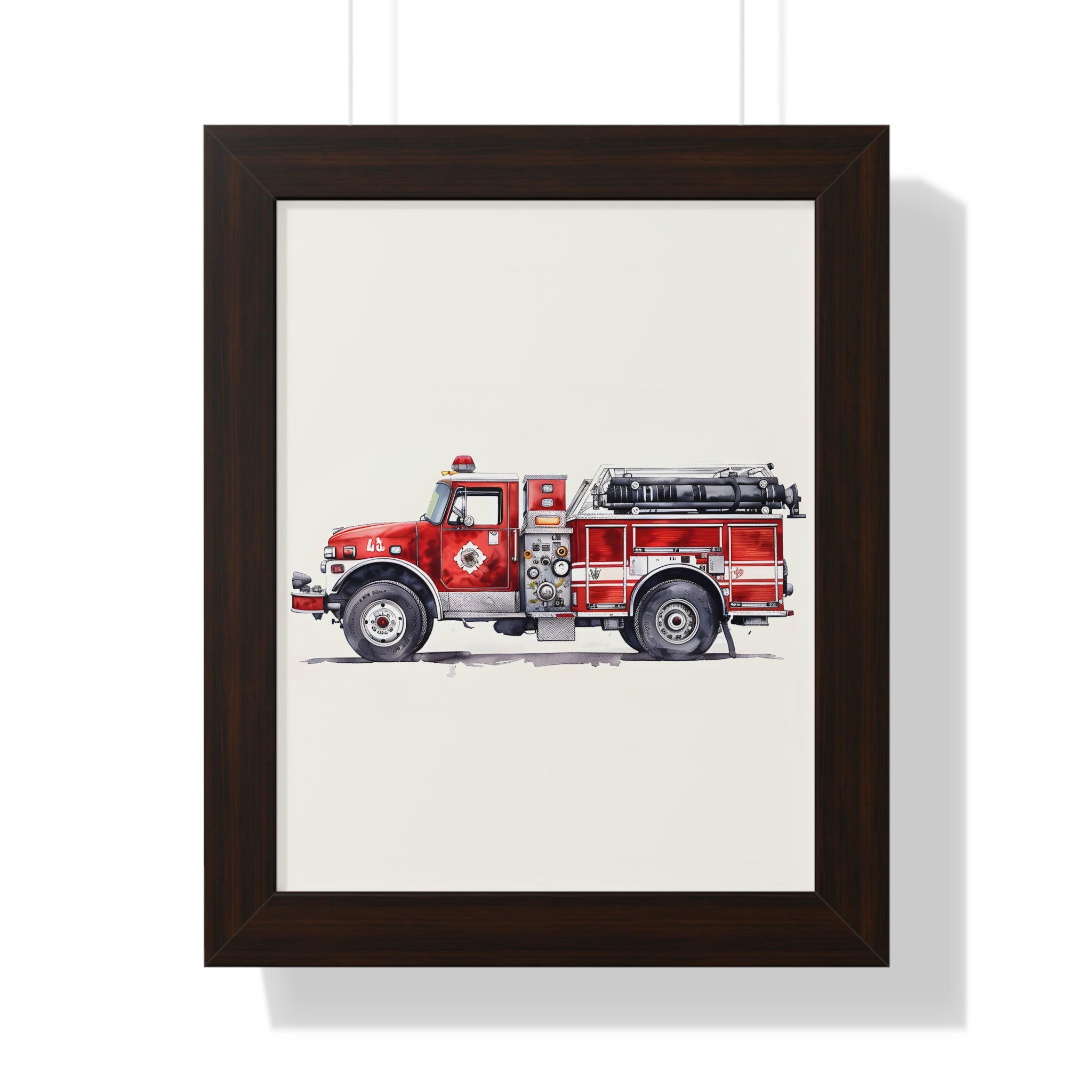 Framed Paper Print - Classic Pumper Firetruck