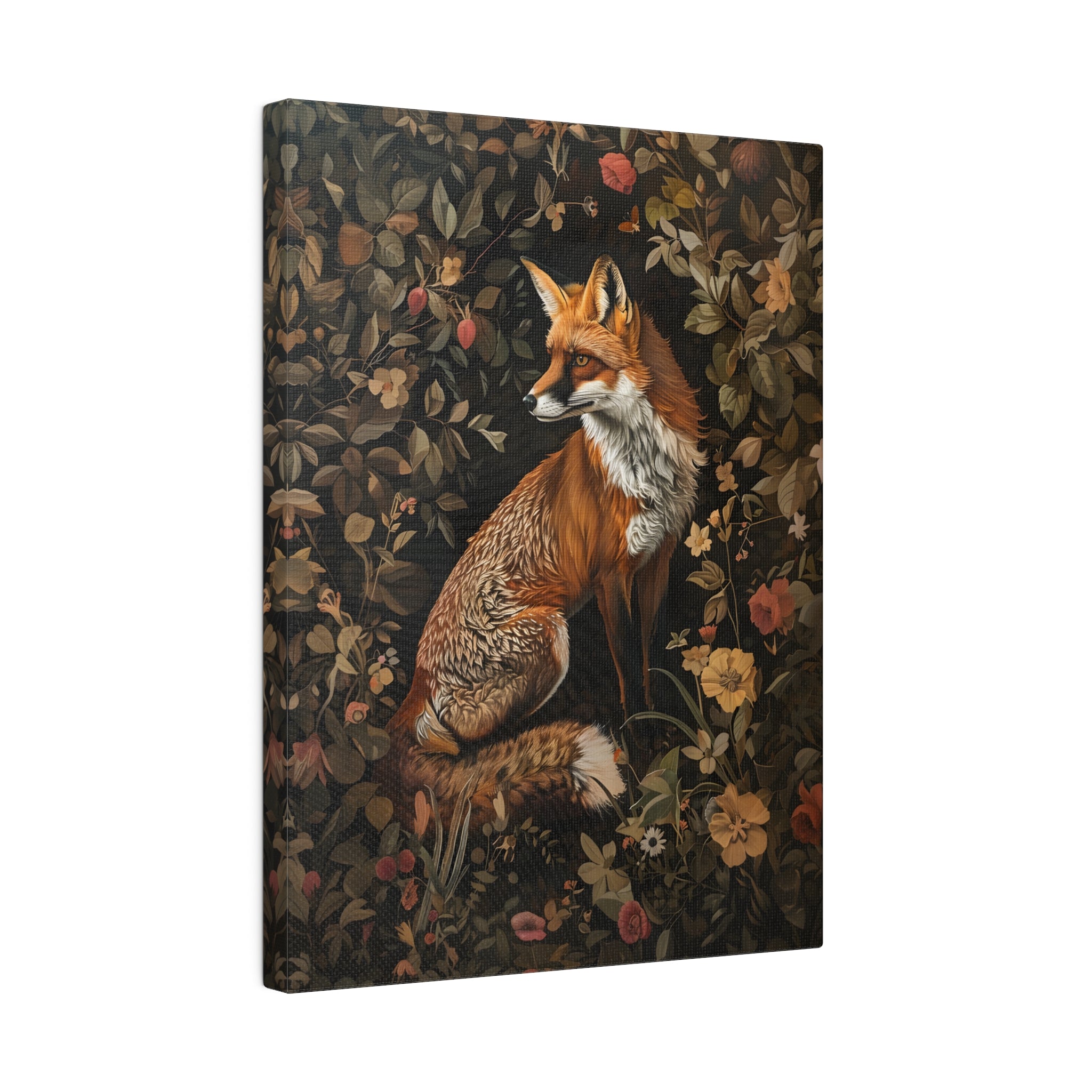 .75" Matte Canvas - Foxy Floral Fauna Fusion