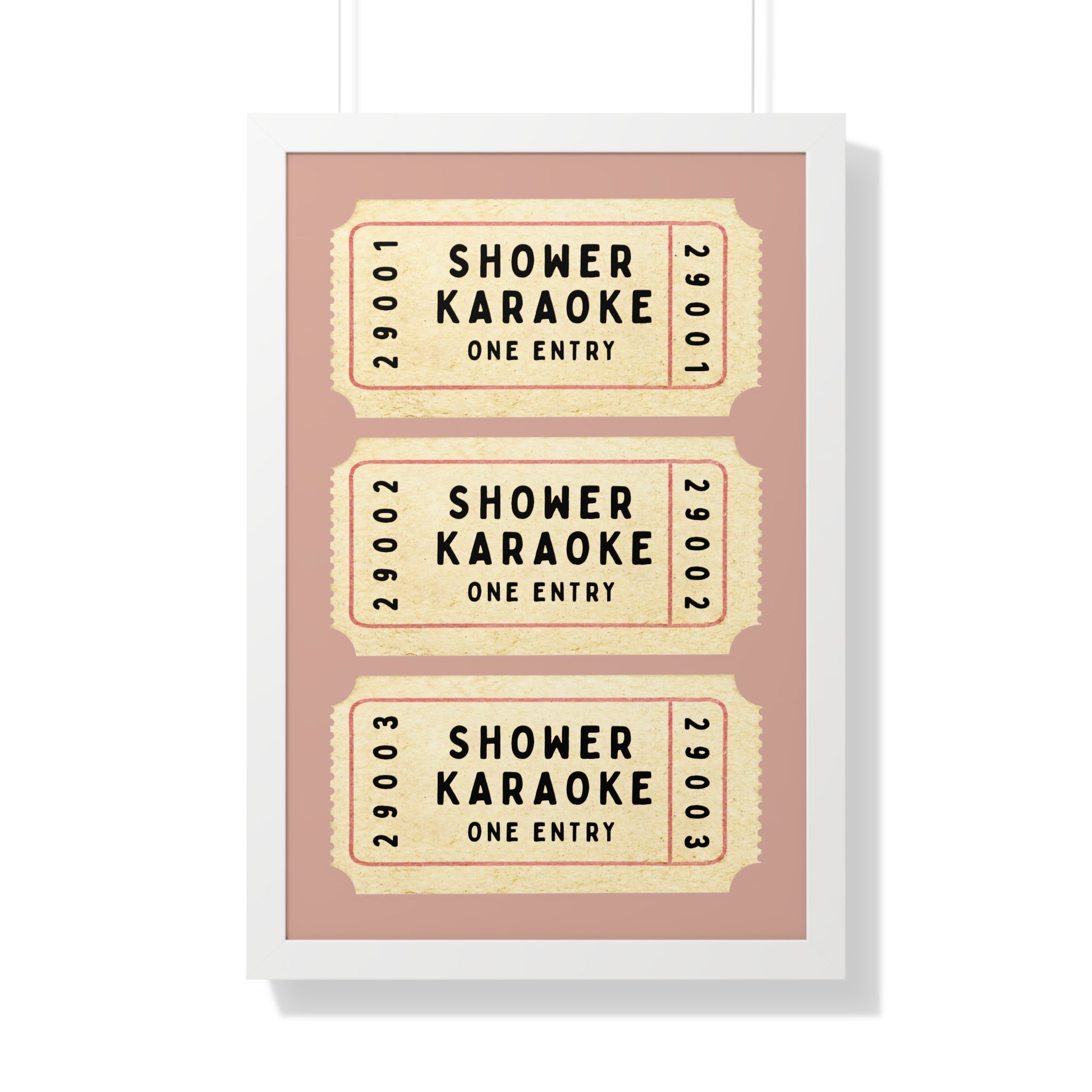 Framed Paper Print - Shower Karaoke Admit Ticket