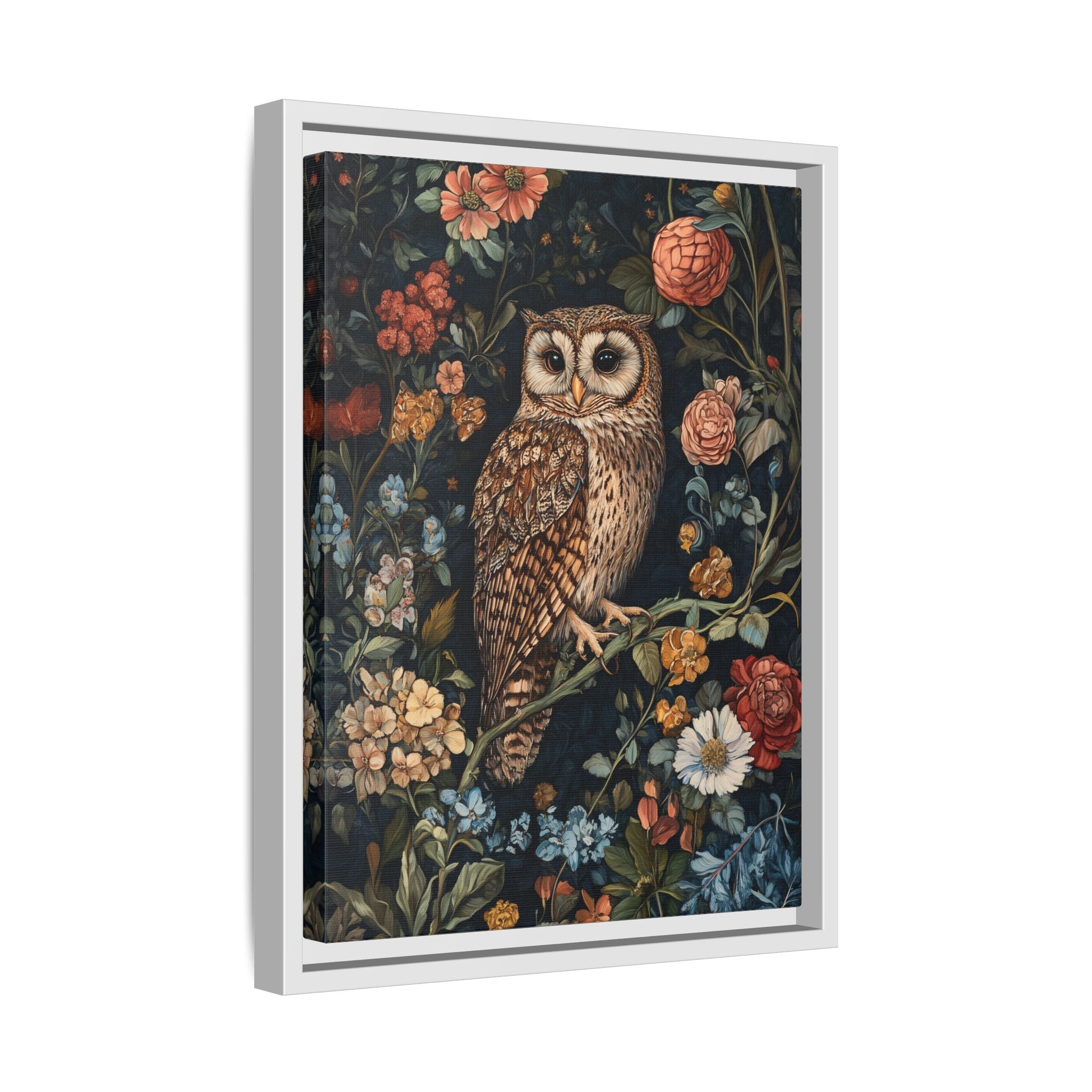 Framed Canvas - Guardian of the Floral Night
