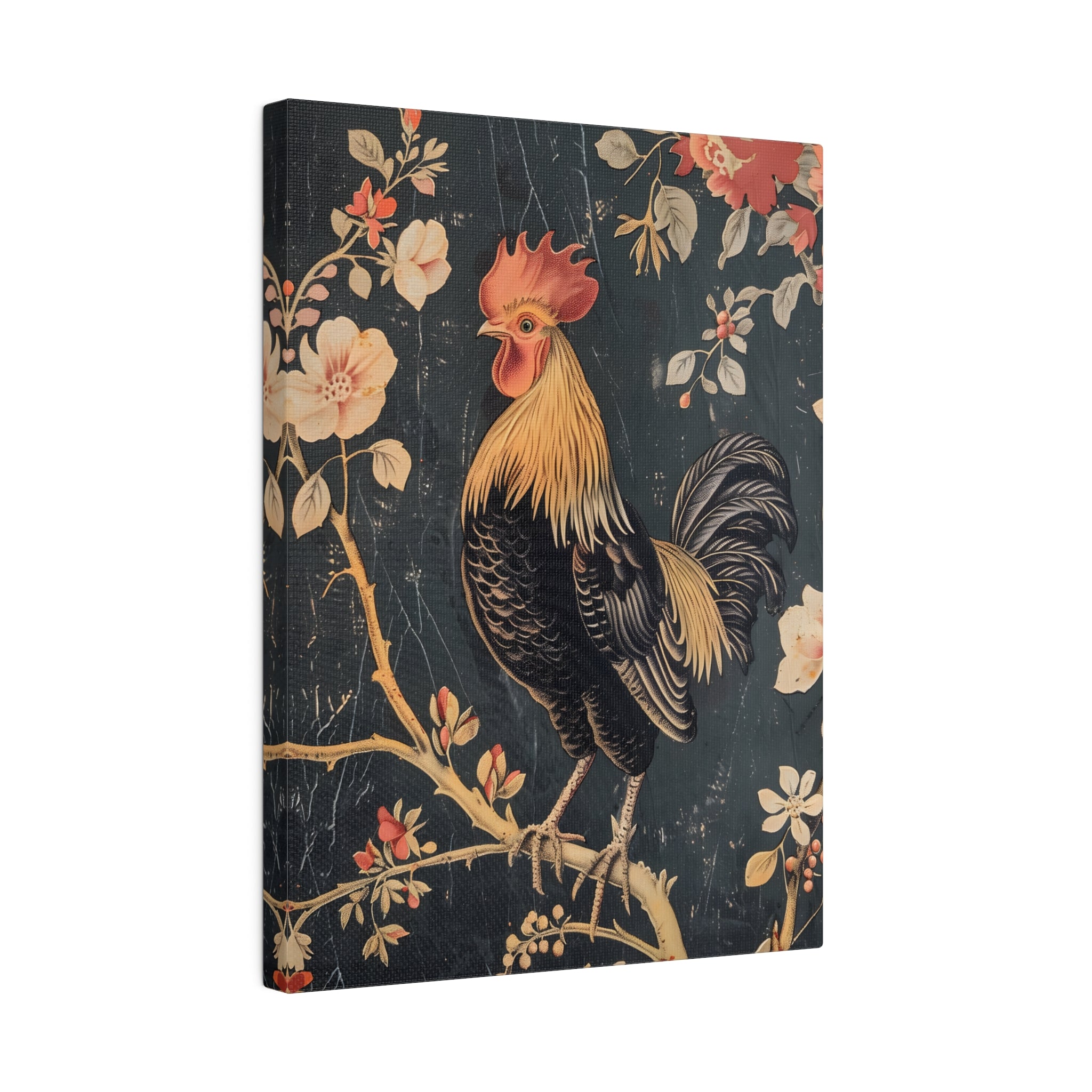 .75" Matte Canvas - Blooming Rooster Glory
