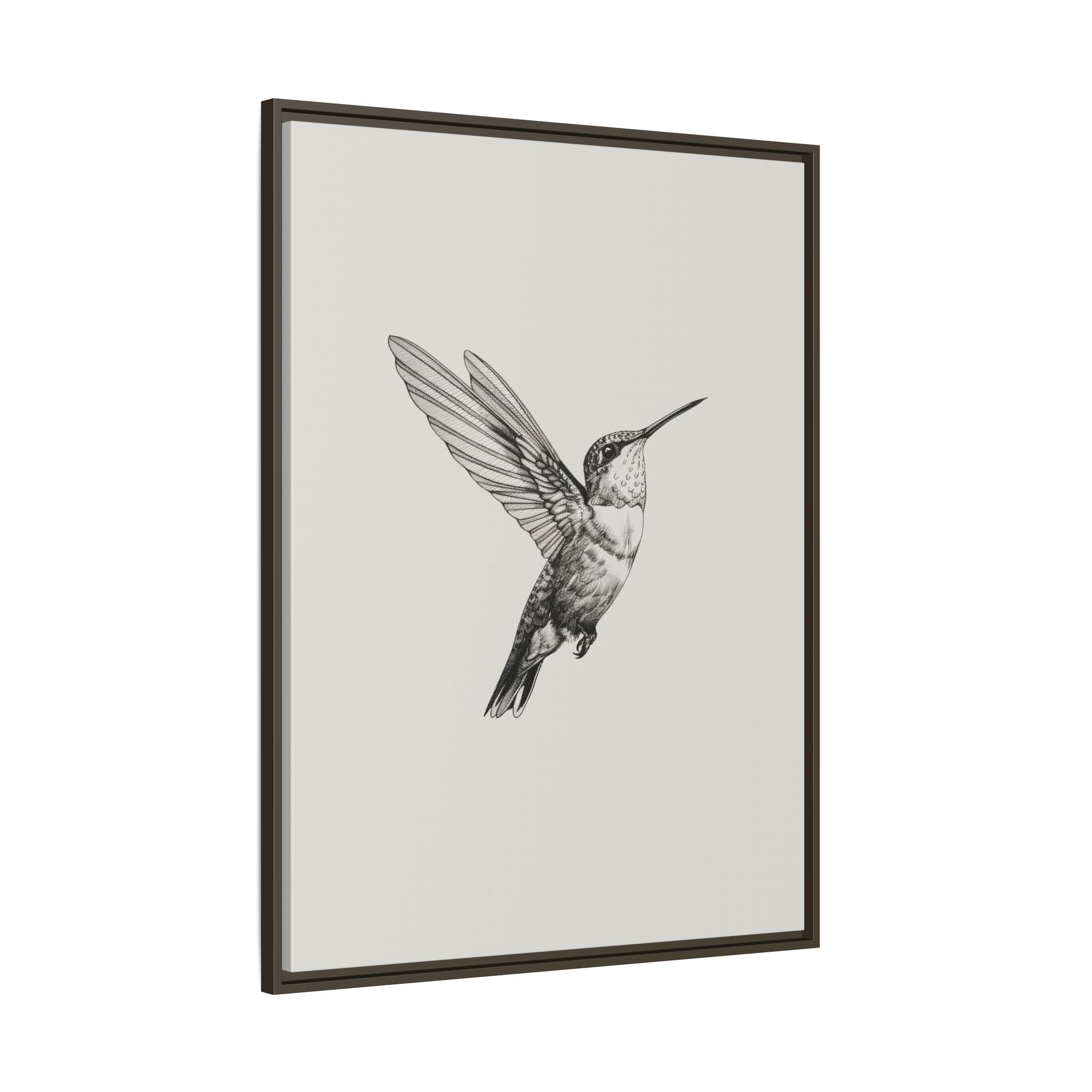 Framed Canvas - Flying Hummingbird Line Study