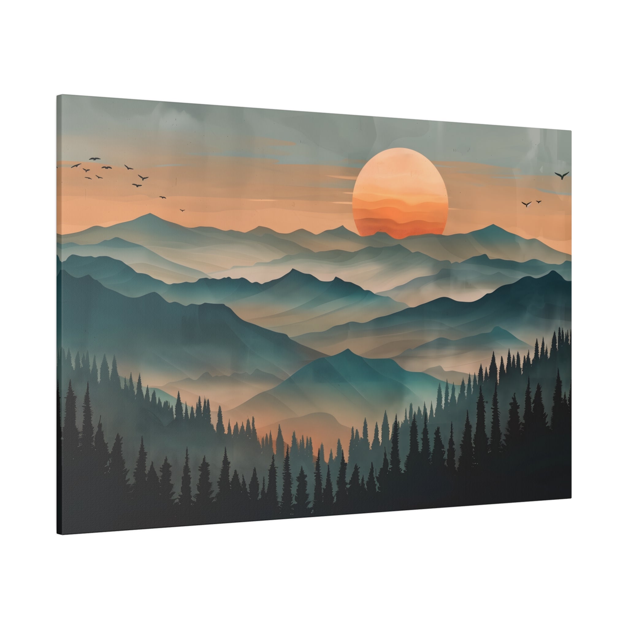 .75" Matte Canvas - Sunset Serenity Mountain Range