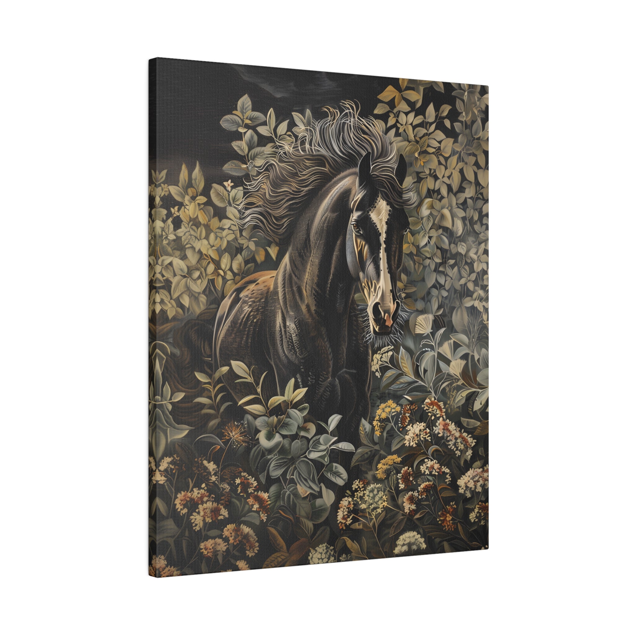 .75" Matte Canvas - Equine Elegance in Twilight Bloom