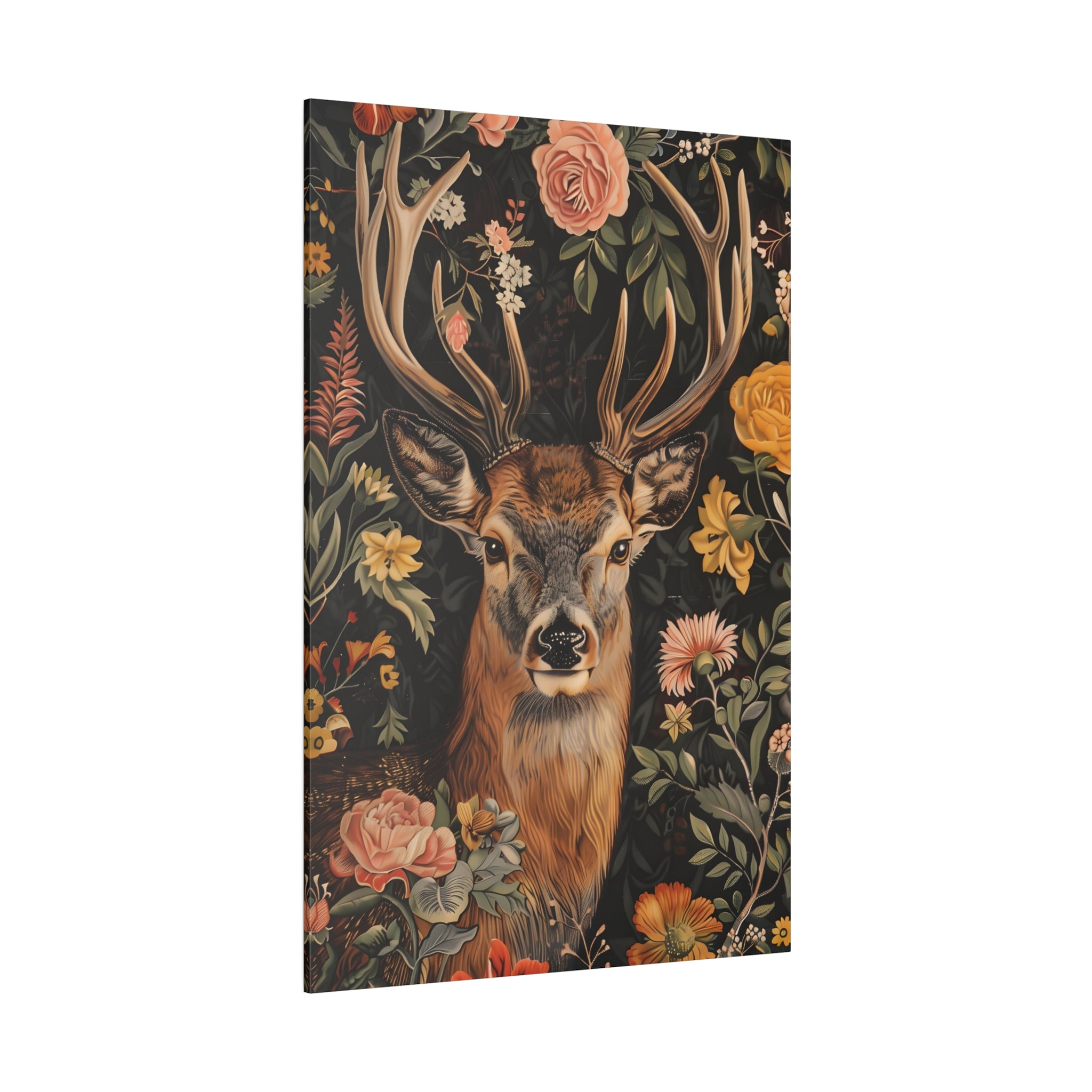 .75" Matte Canvas - Floral Deer Majesty