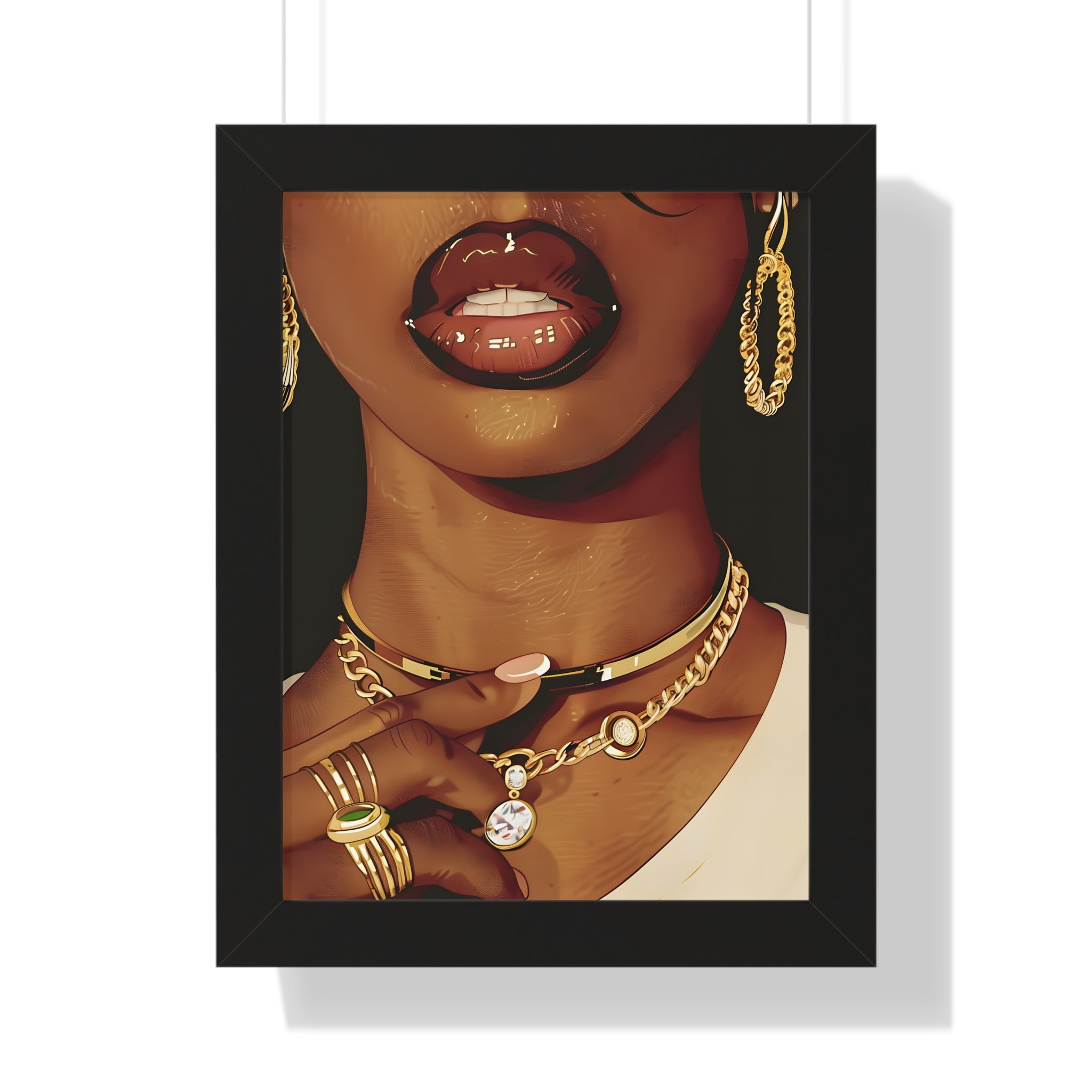 Framed Paper Print - Golden Luxe Confidence Portrait