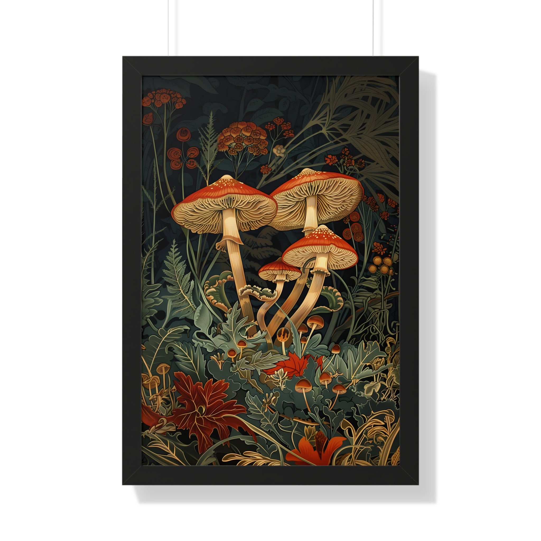 Framed Paper Print - Elegant Mushroom Reverie