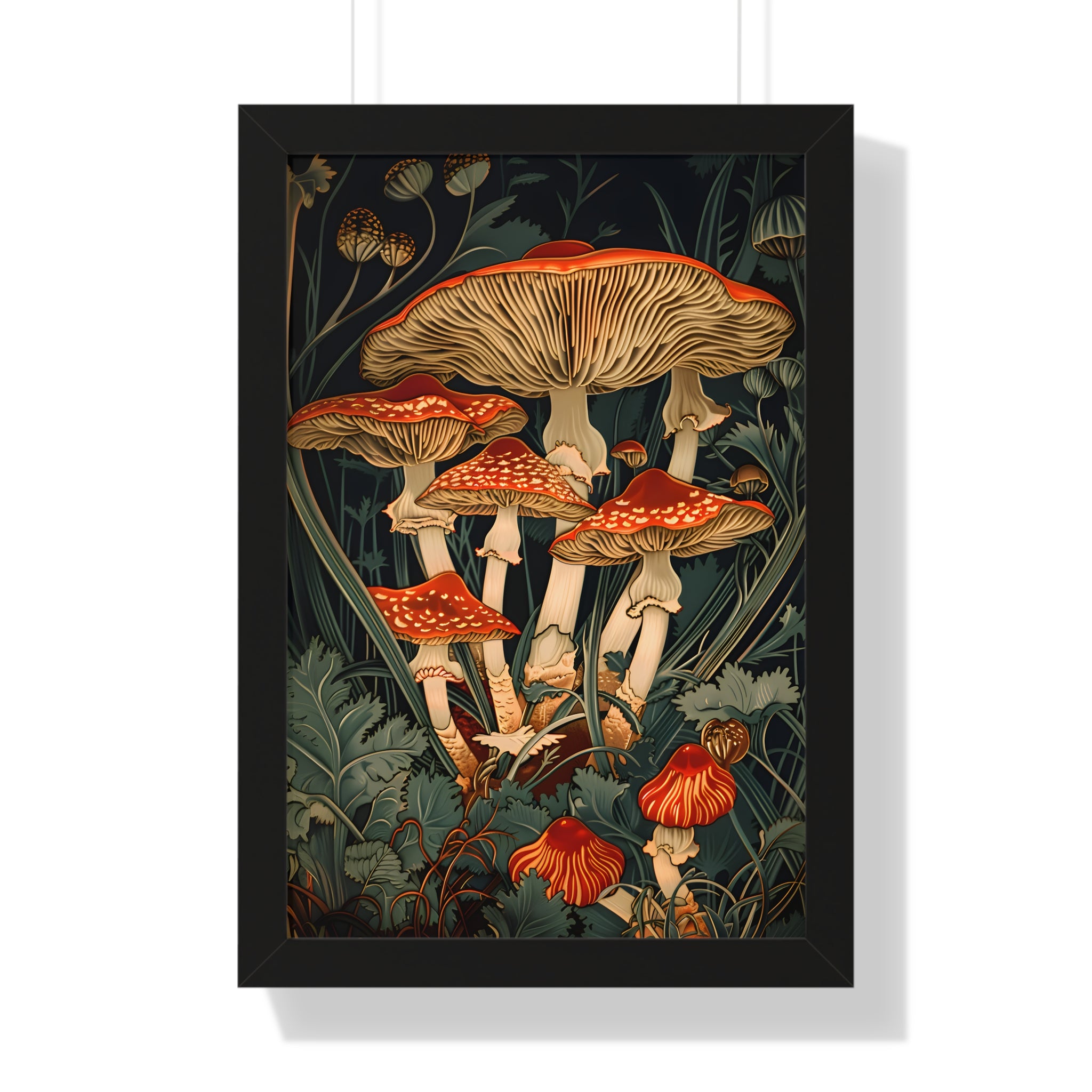 Framed Paper Print - Woodland Mushrooms Revival