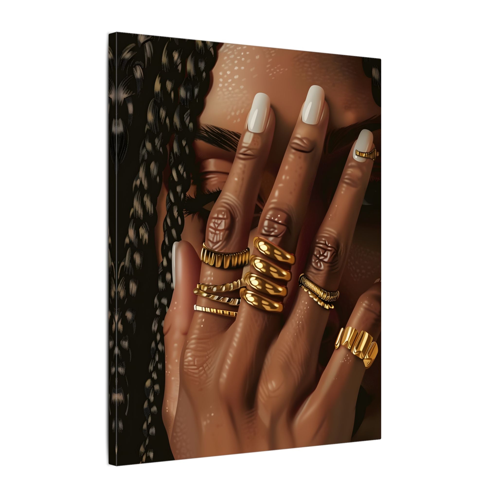 .75" Matte Canvas - Braided Golden Ring Beauty