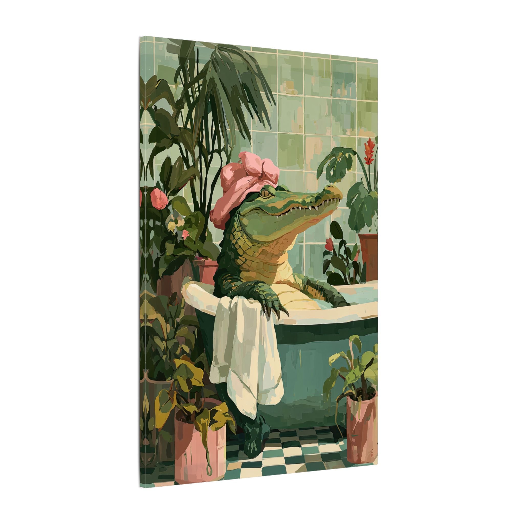 .75" Matte Canvas - Bathtub Alligator Spa Day