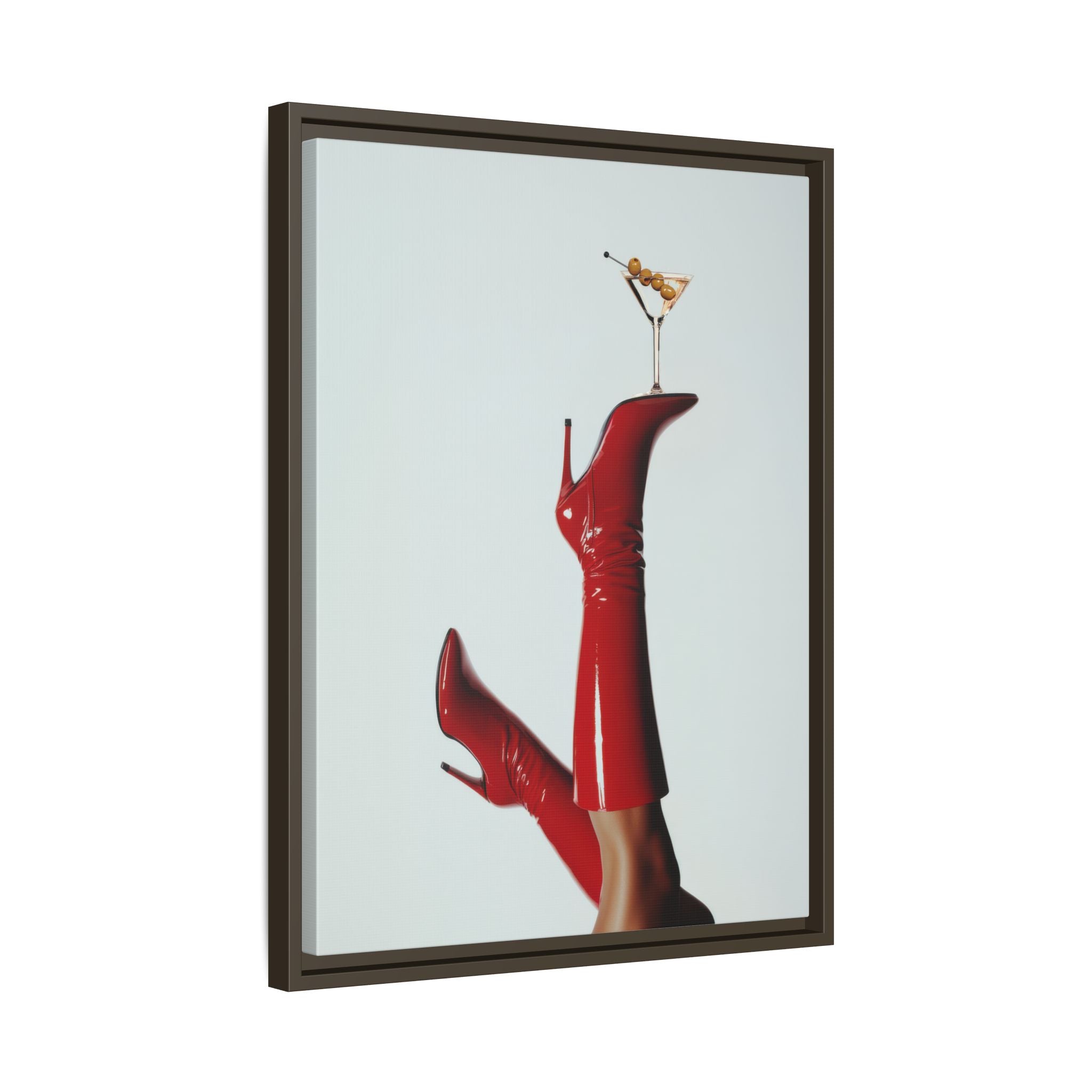 Framed Canvas - Cocktails & Red Stilettos
