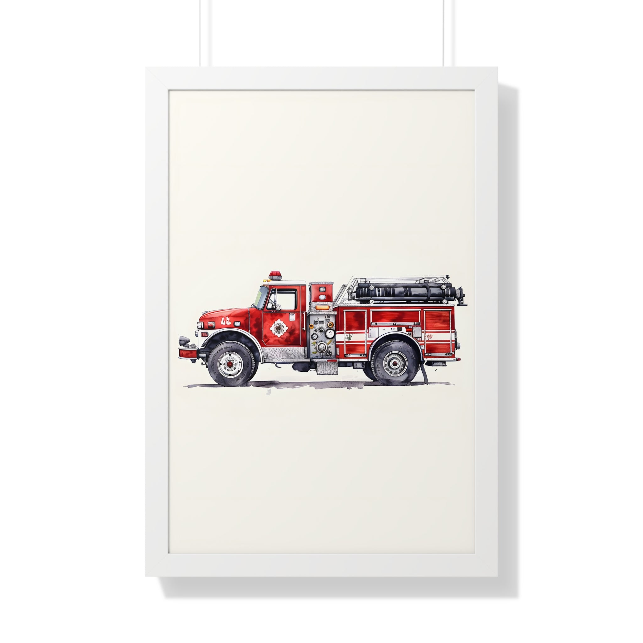 Framed Paper Print - Classic Pumper Firetruck