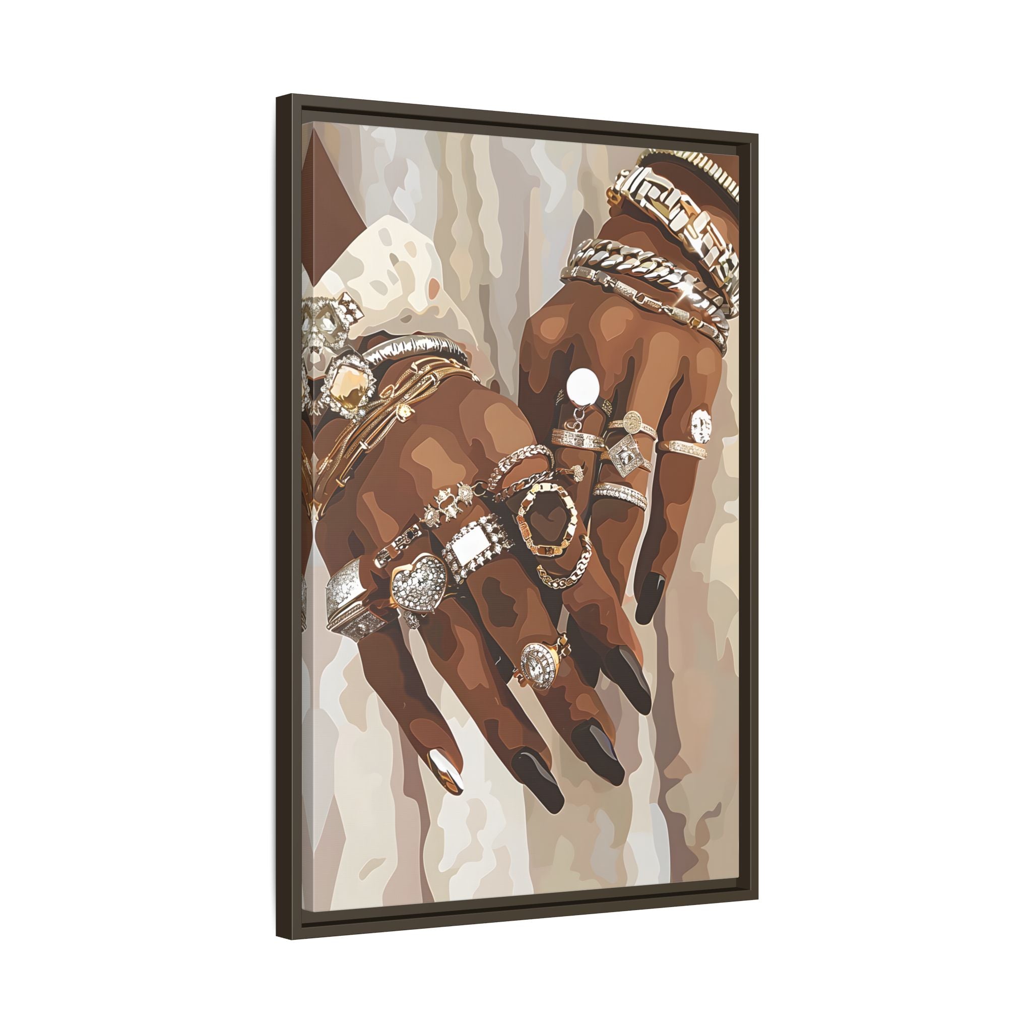 Framed Canvas - Layered Luxe Jewelry Hands