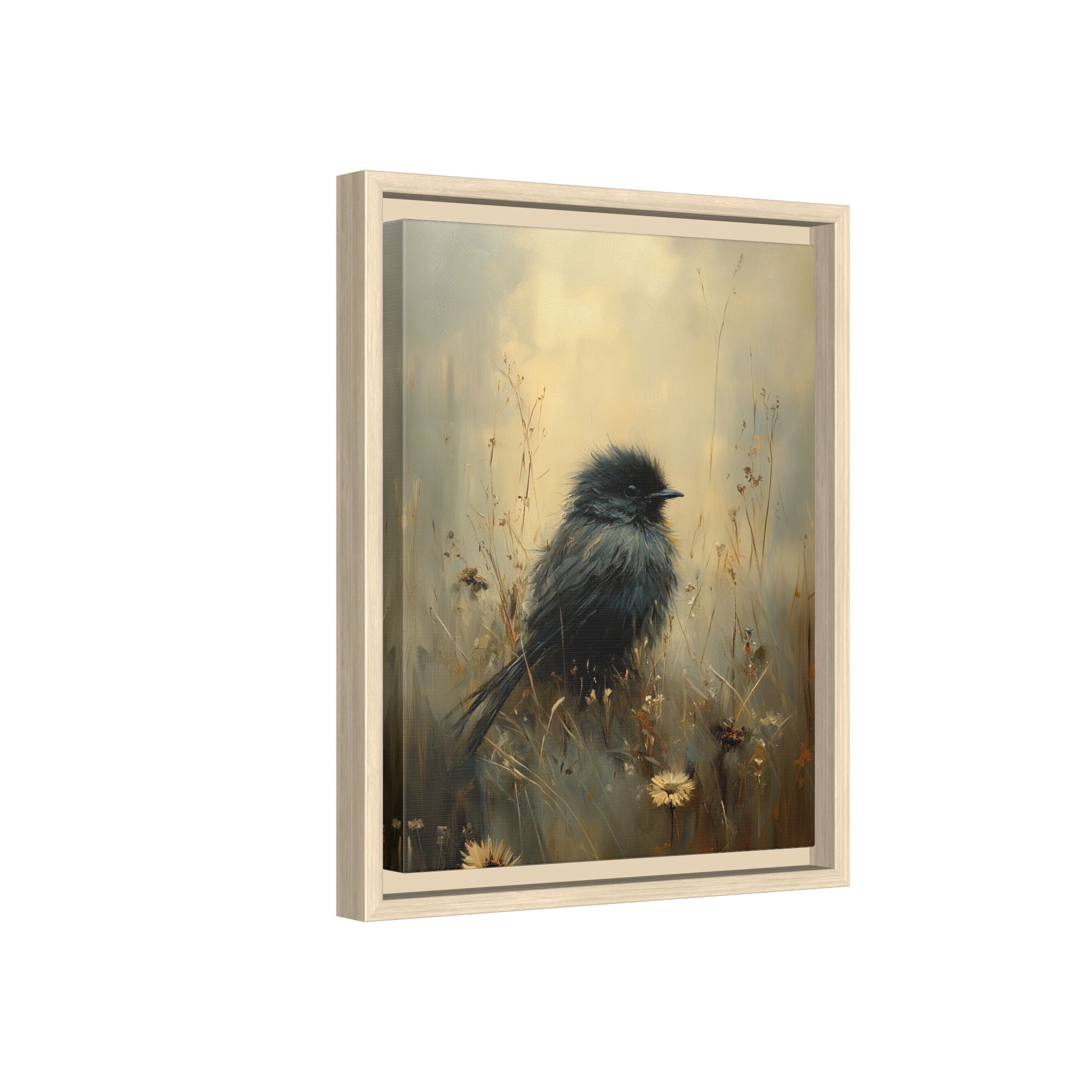 Framed Canvas - Golden Meadow Bird