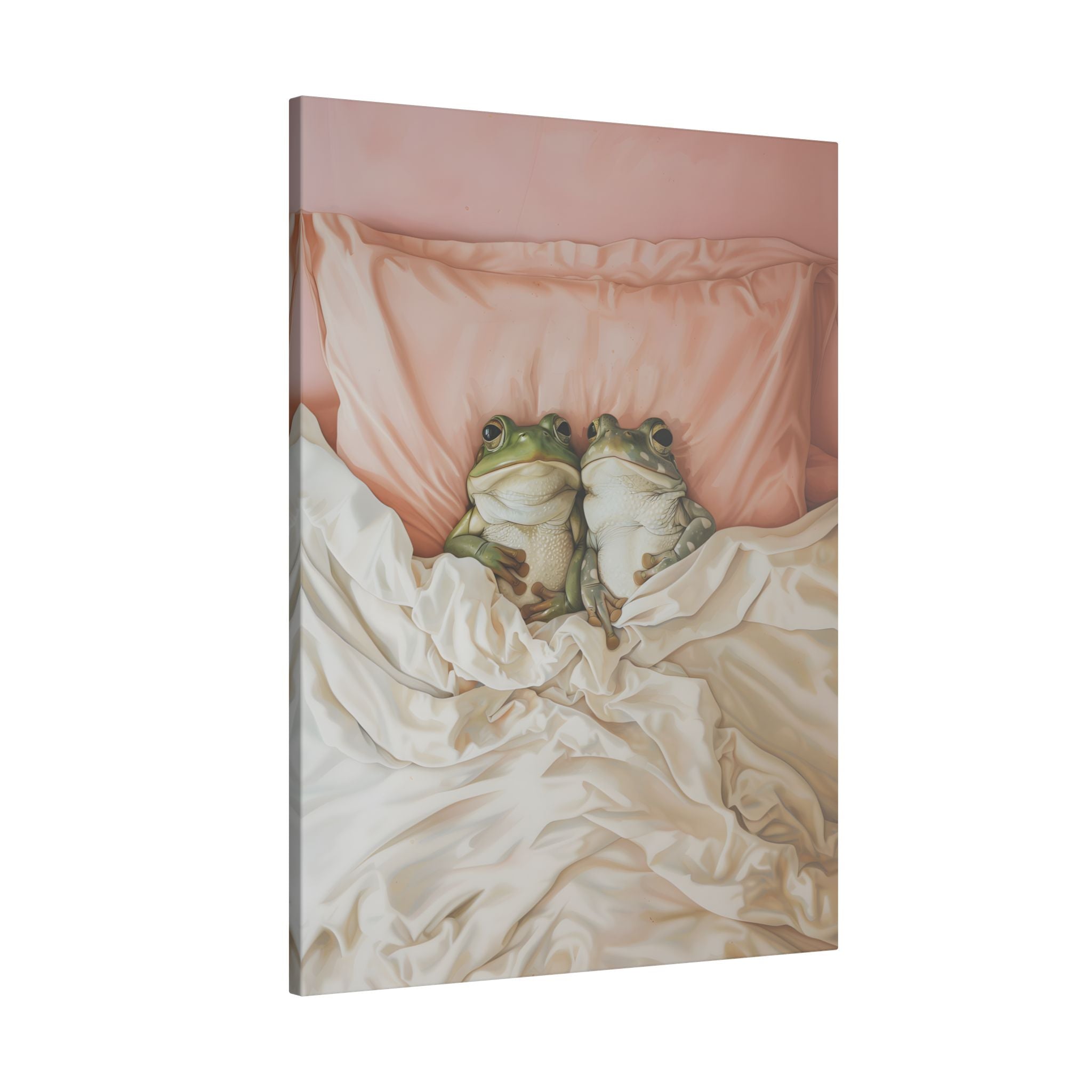 .75" Matte Canvas - Cozy Frogs Romantic Bliss