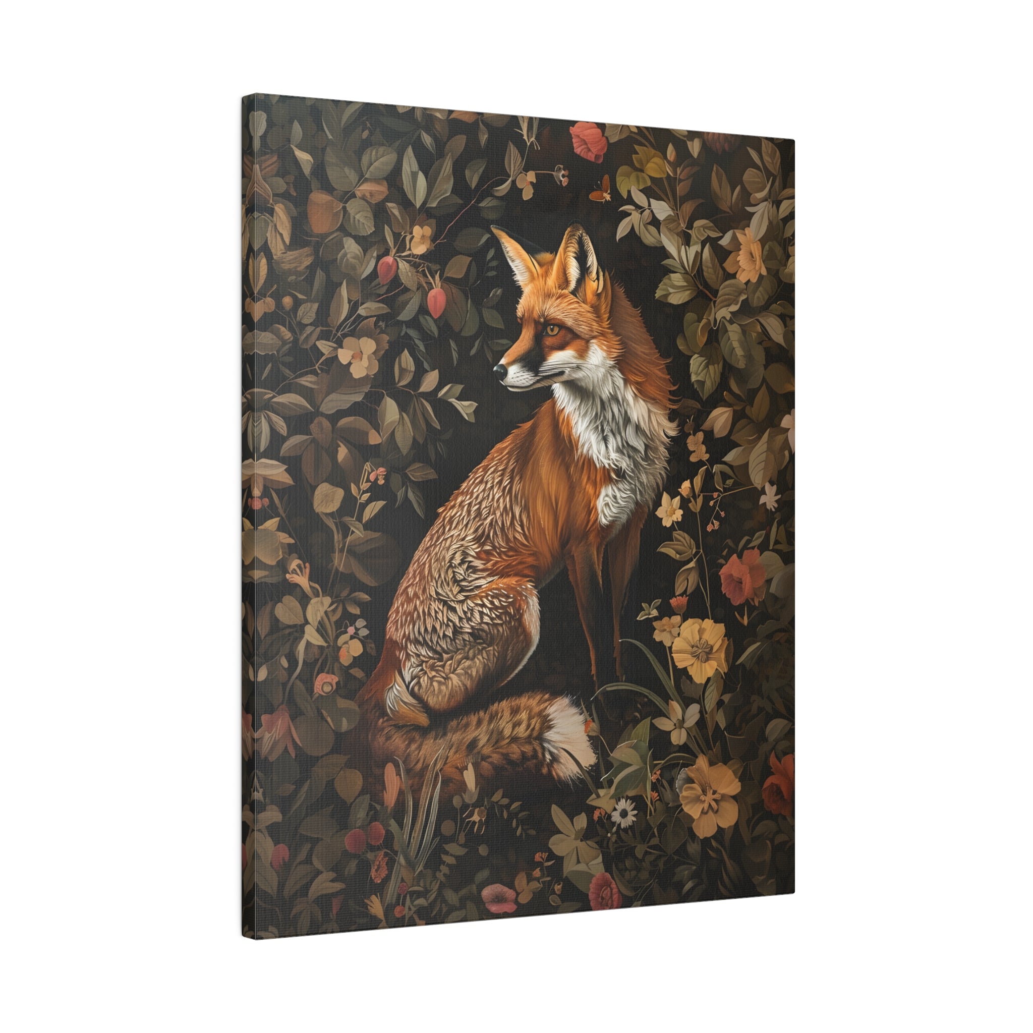 .75" Matte Canvas - Foxy Floral Fauna Fusion
