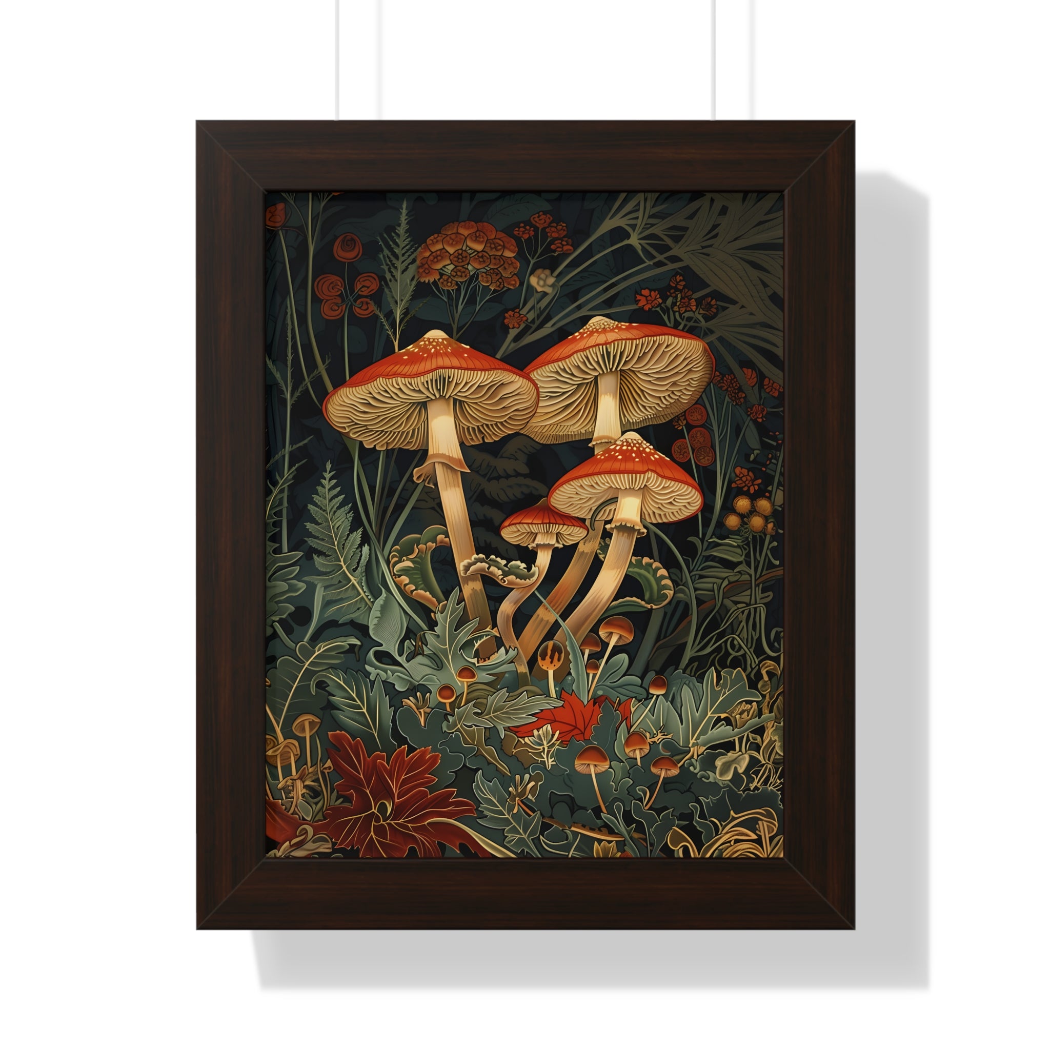 Framed Paper Print - Elegant Mushroom Reverie