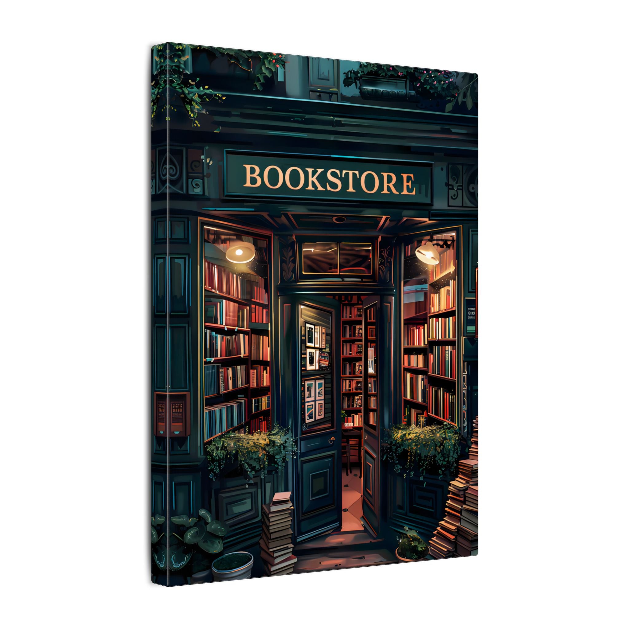 .75" Matte Canvas - Midnight Bookstore Glow