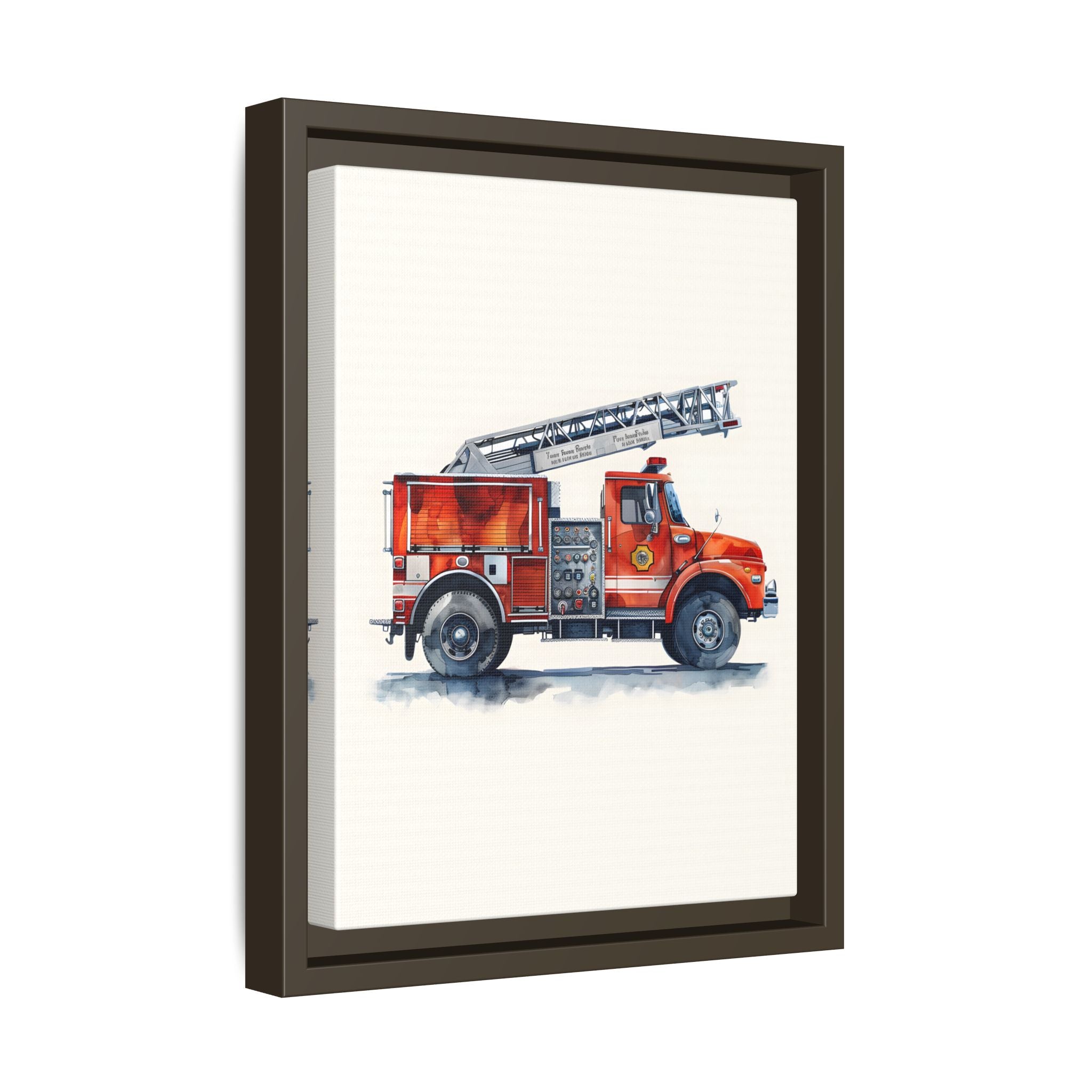 Framed Canvas - Ladder Firetruck Nursery