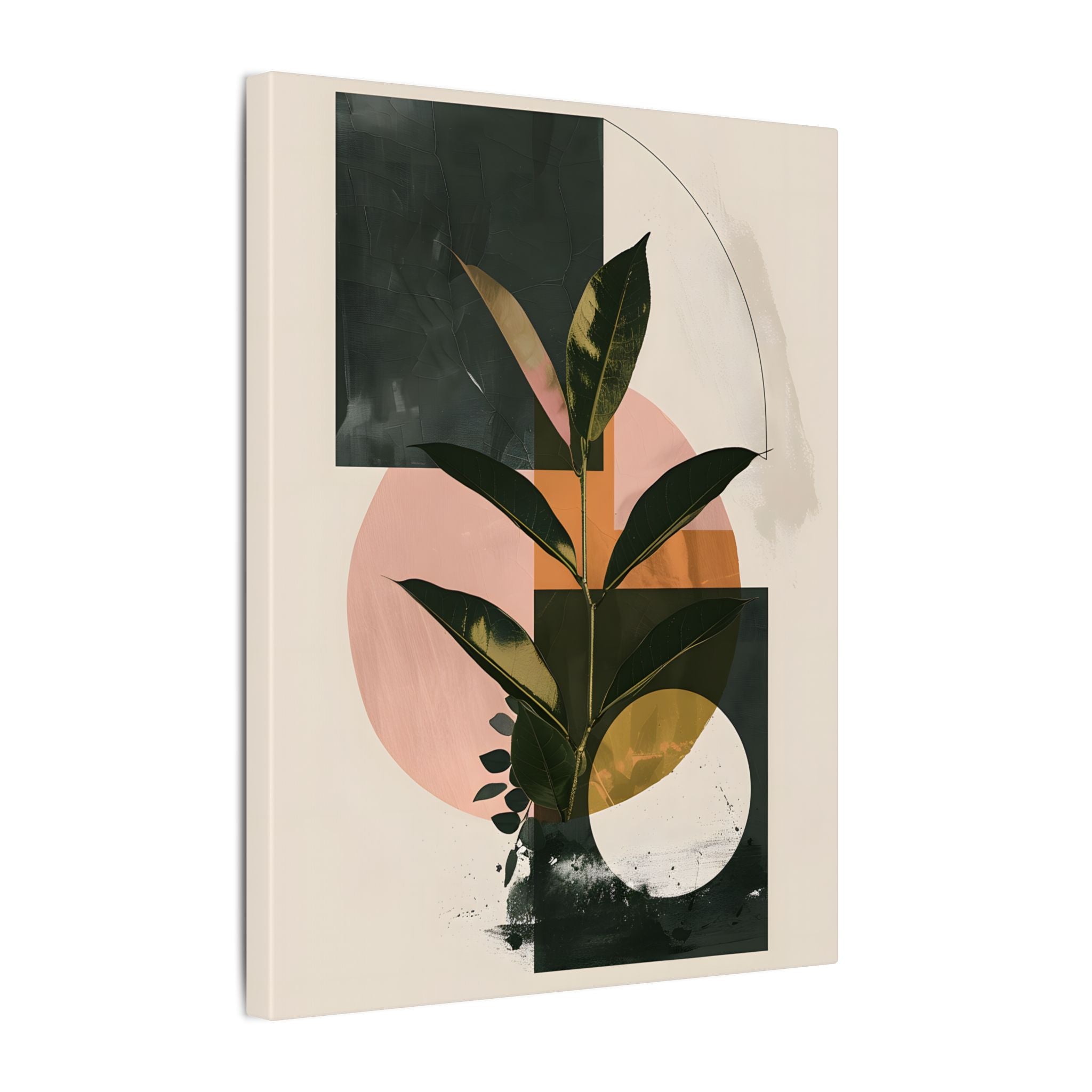 .75" Matte Canvas - Blush Geometry Leafscape