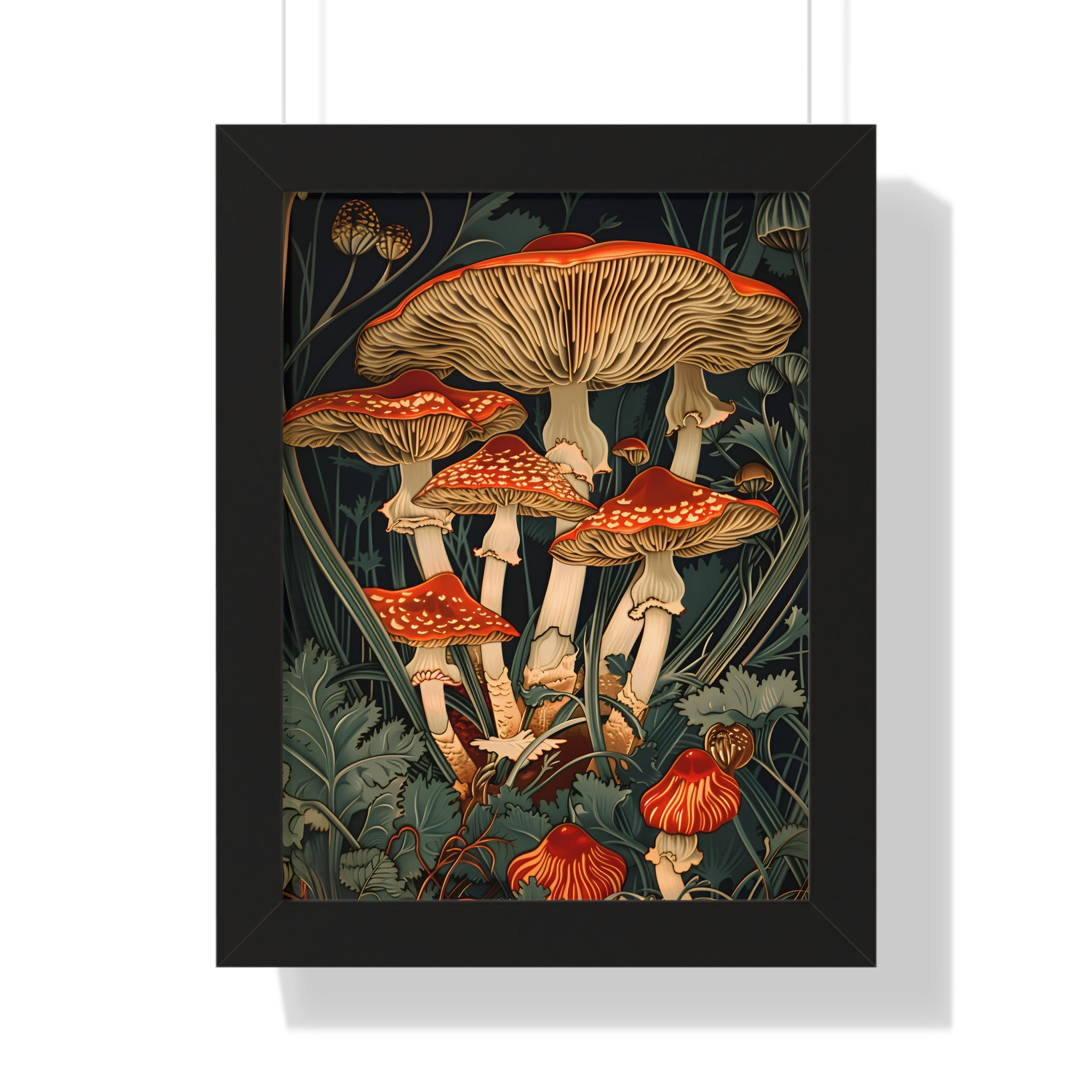 Framed Paper Print - Woodland Mushrooms Revival